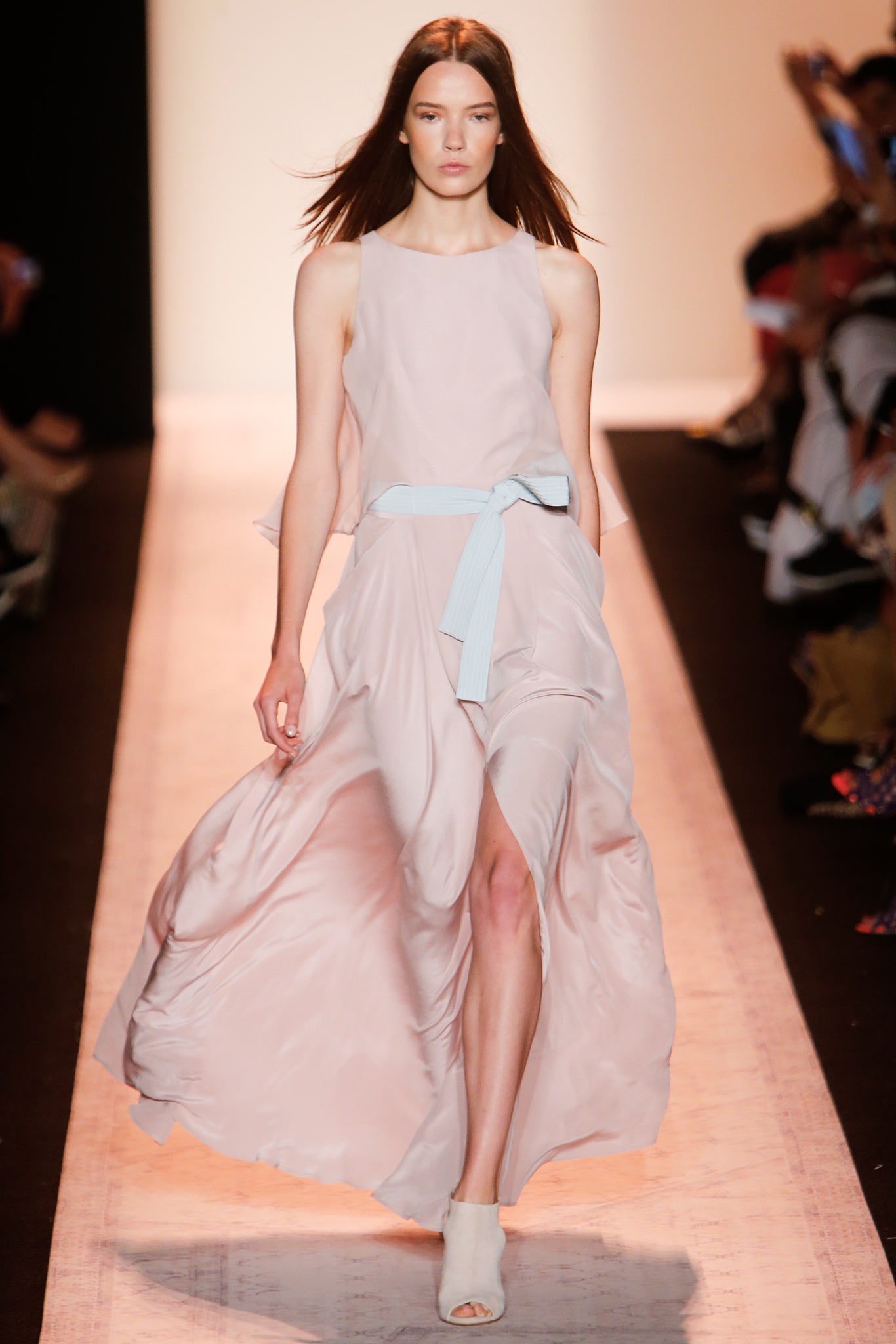 pink silk sleeveless dress