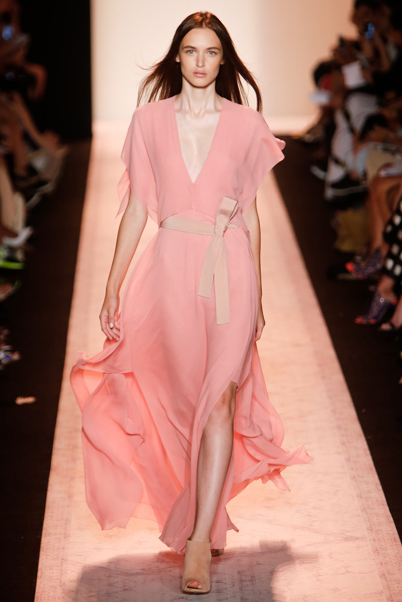 pink chiffon sleeveless dress