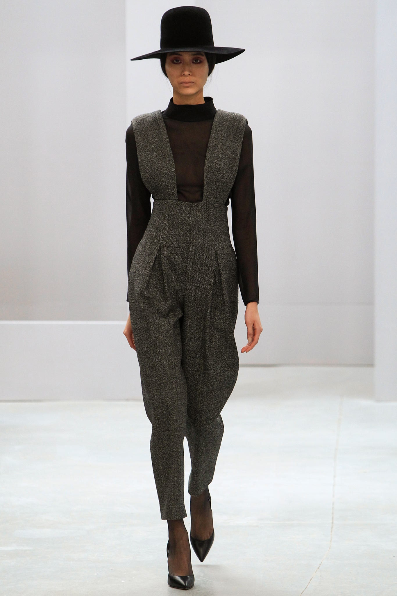 gray fitted jumpsuit