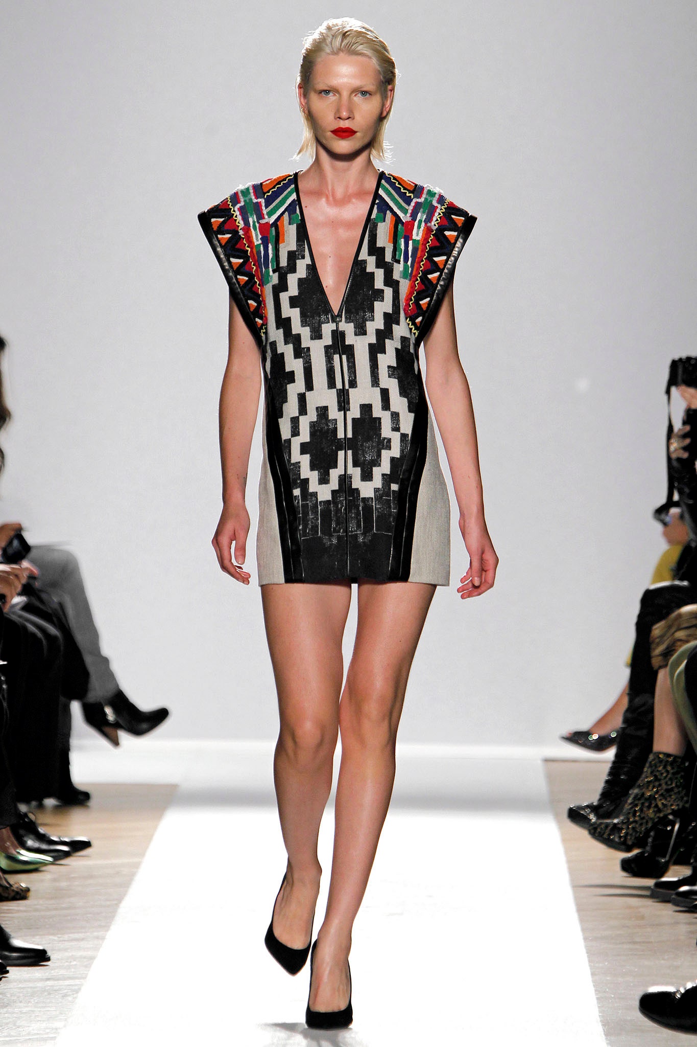 black and white printed mini dress