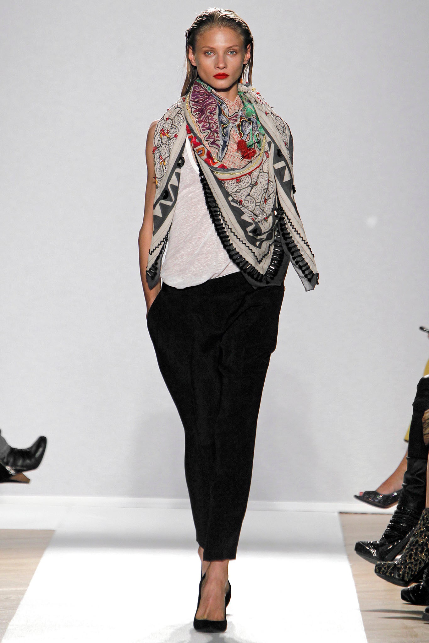 multi silk printed scarf
