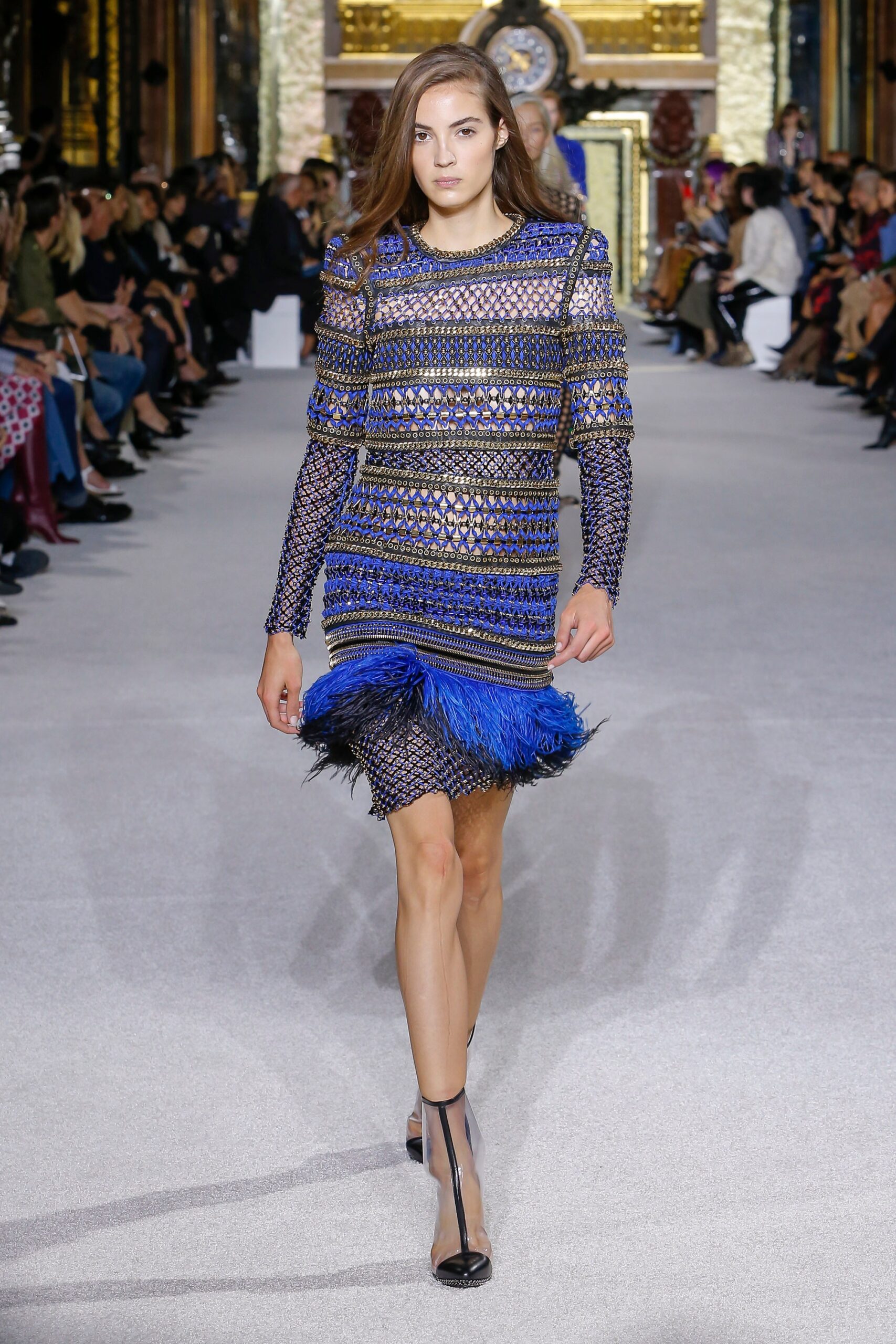 blue lace fitted dress
