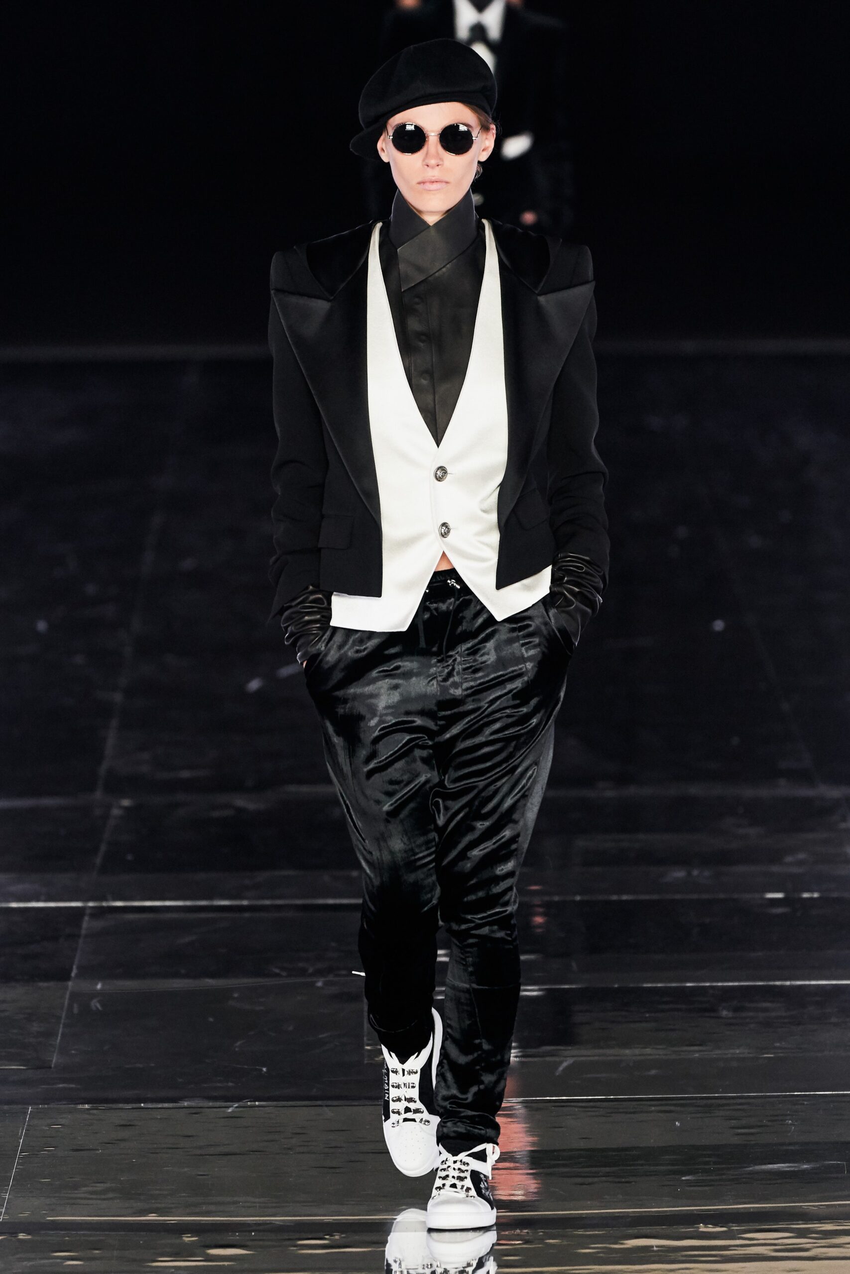 black and white tailored blazer