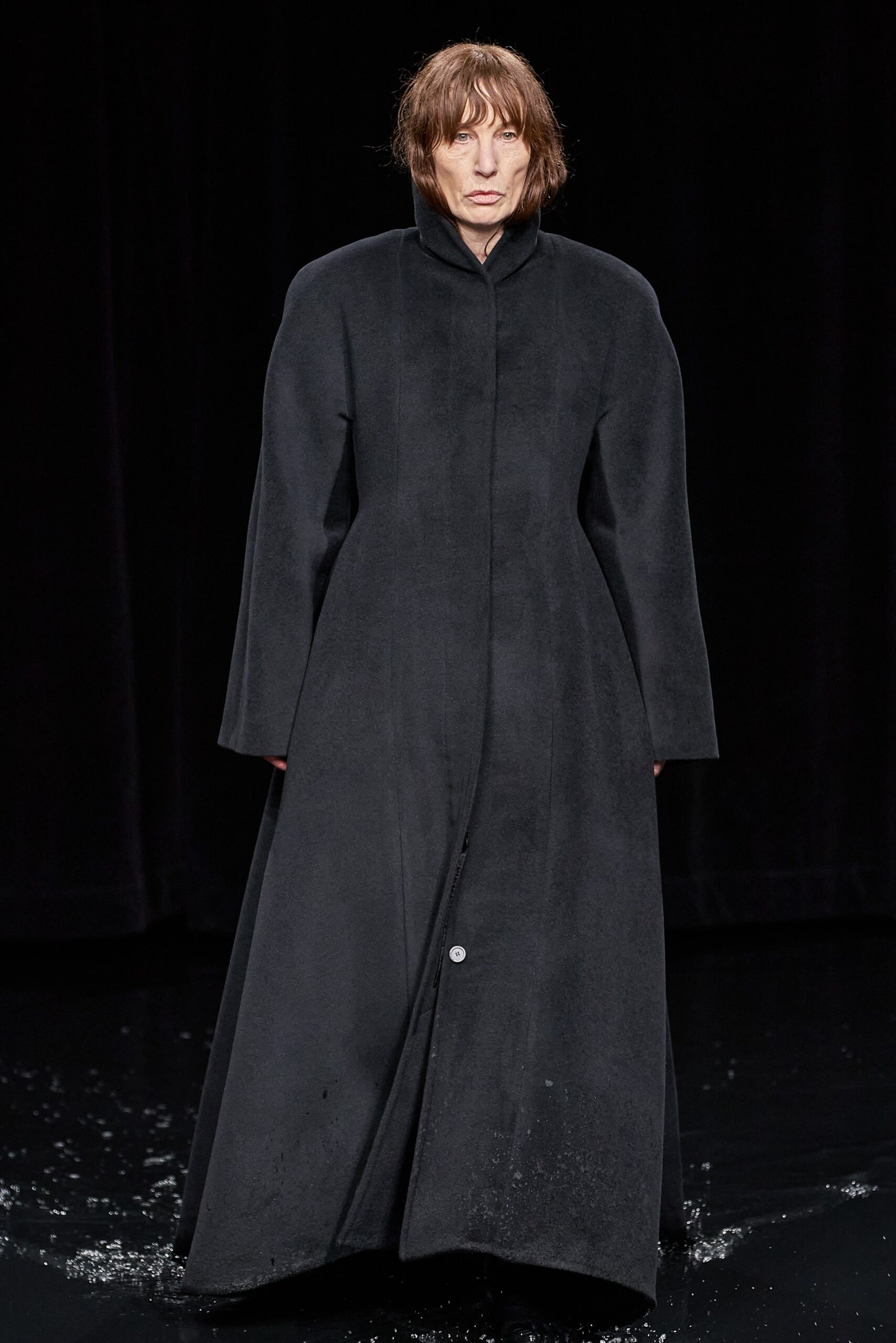 black wool relaxed coat