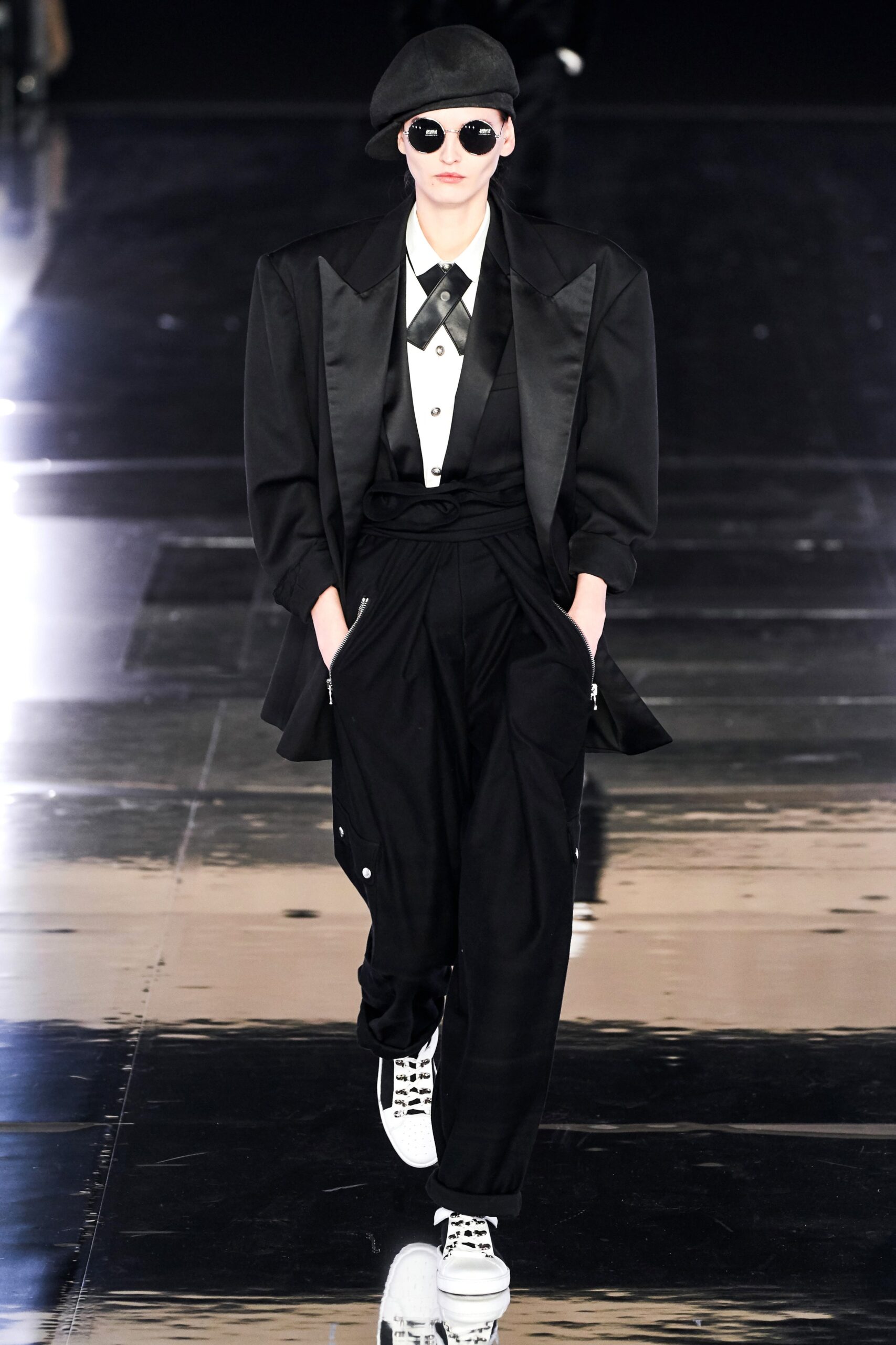 oversized black silk jacket