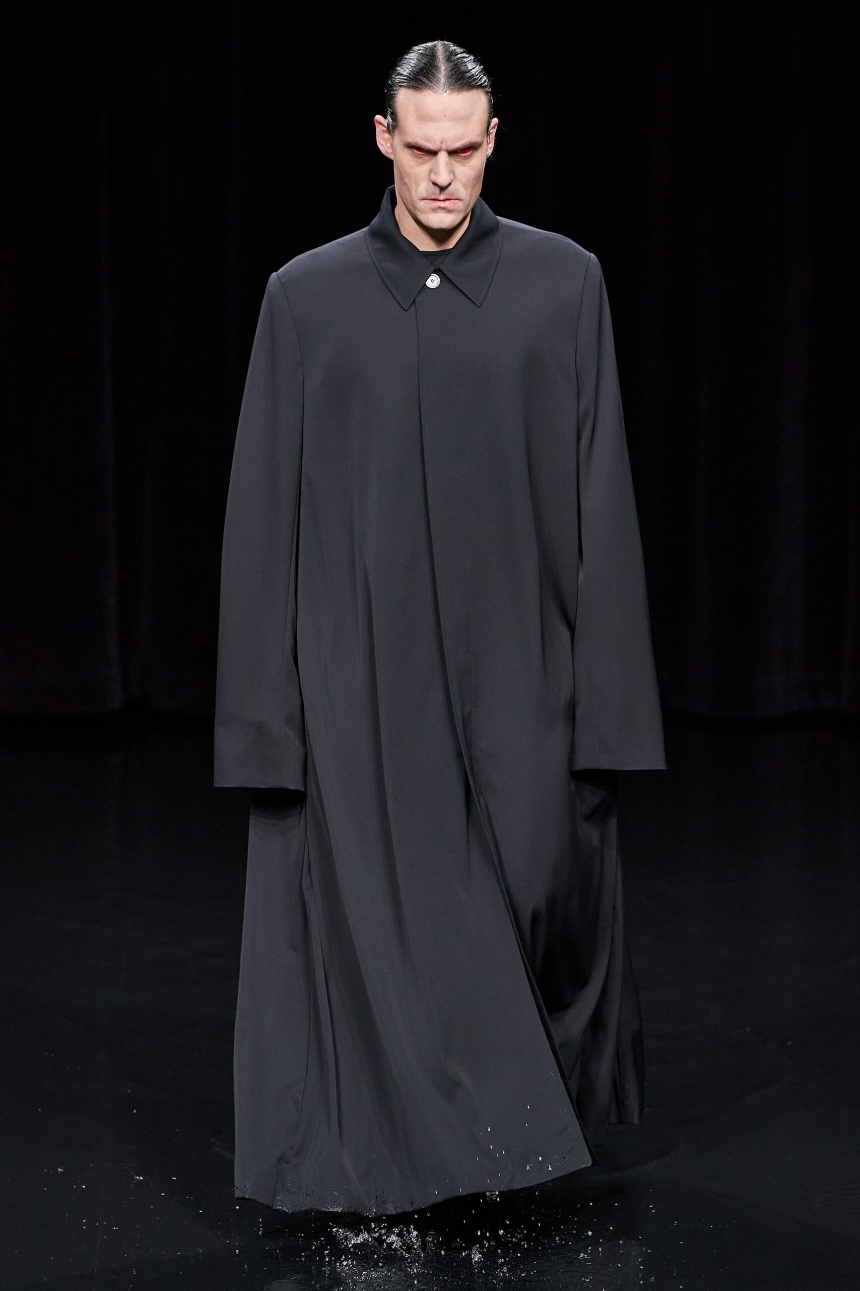 black silk relaxed coat