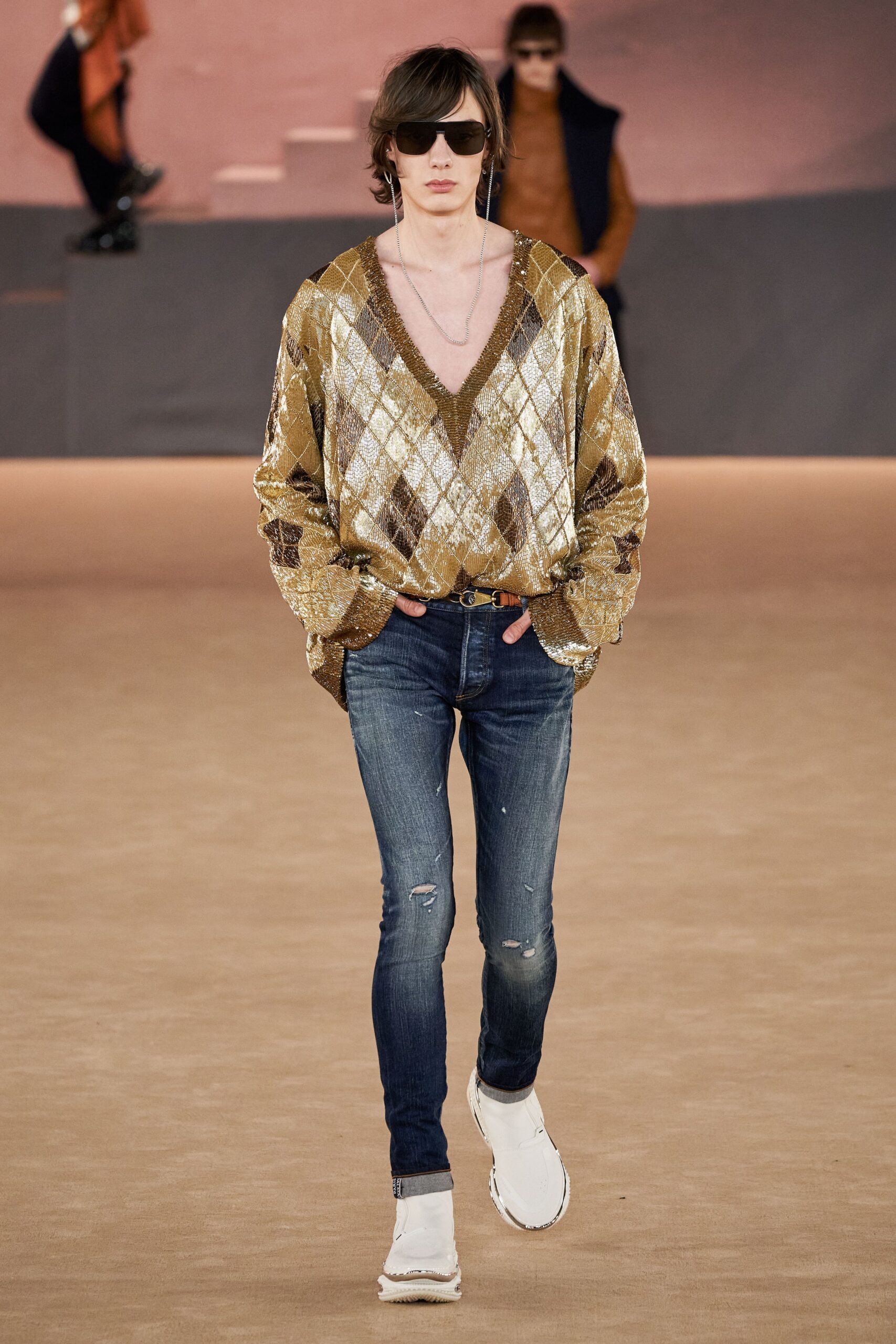 gold embroidered relaxed sweater