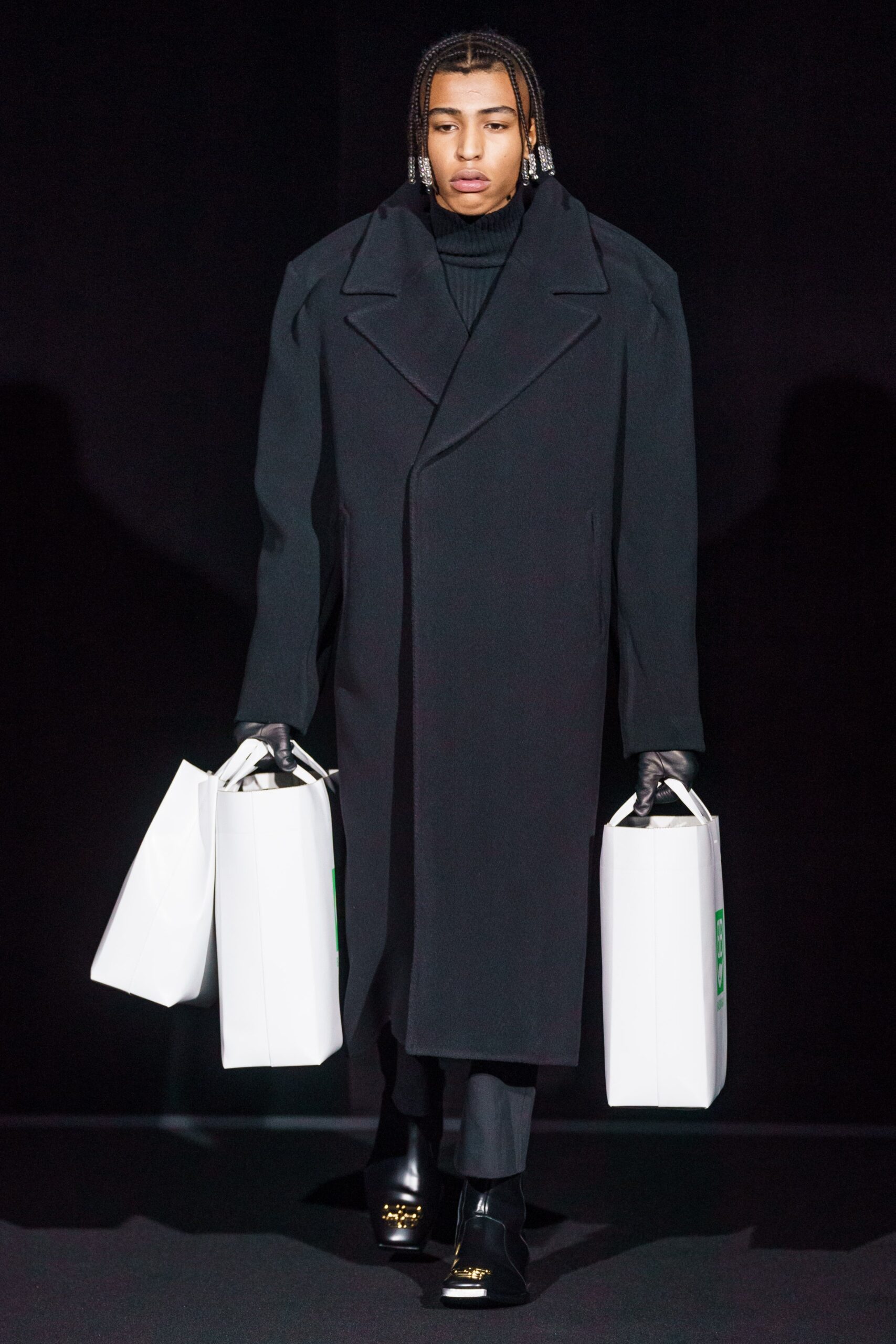 oversized black wool coat