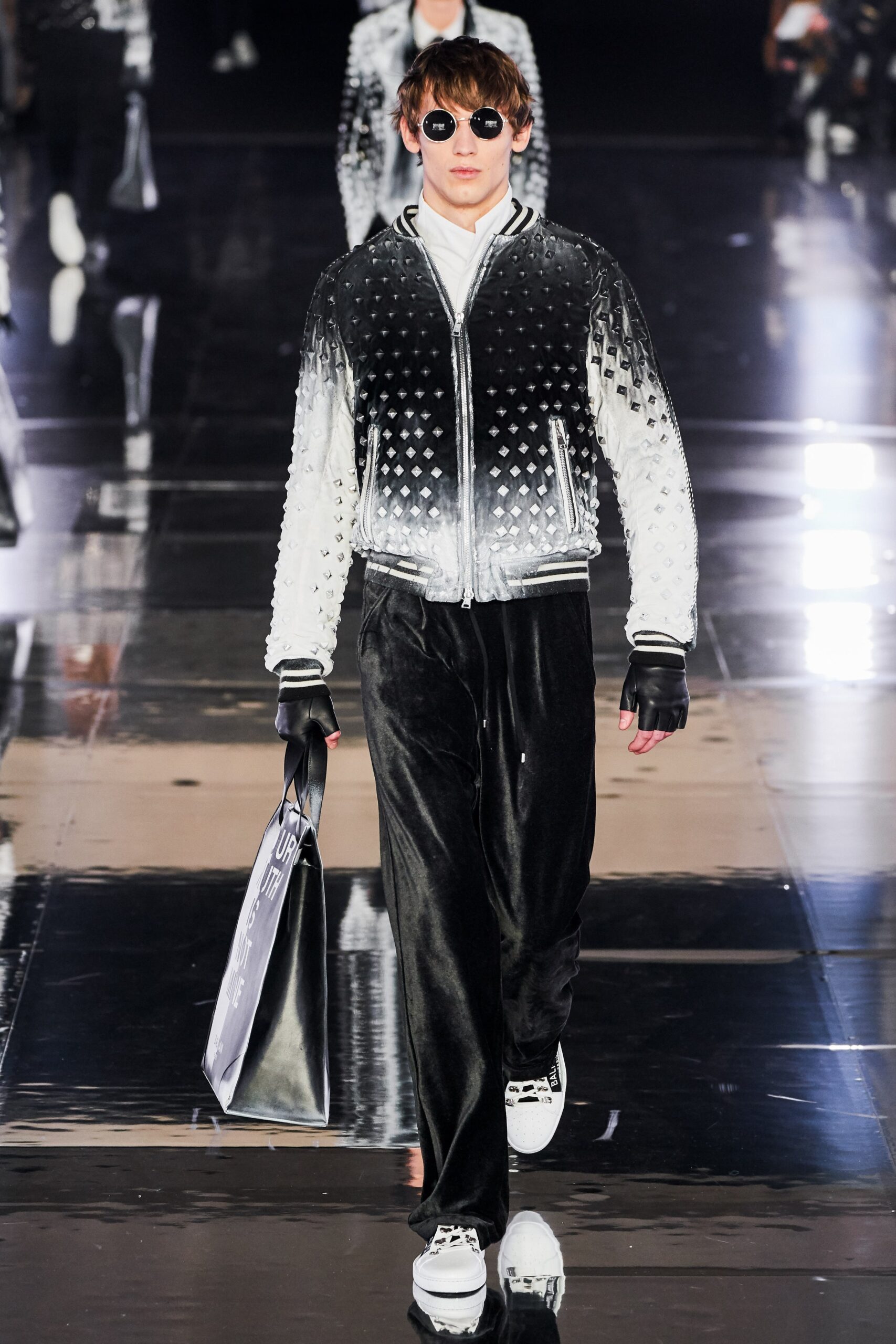 black velvet relaxed straight-leg pants