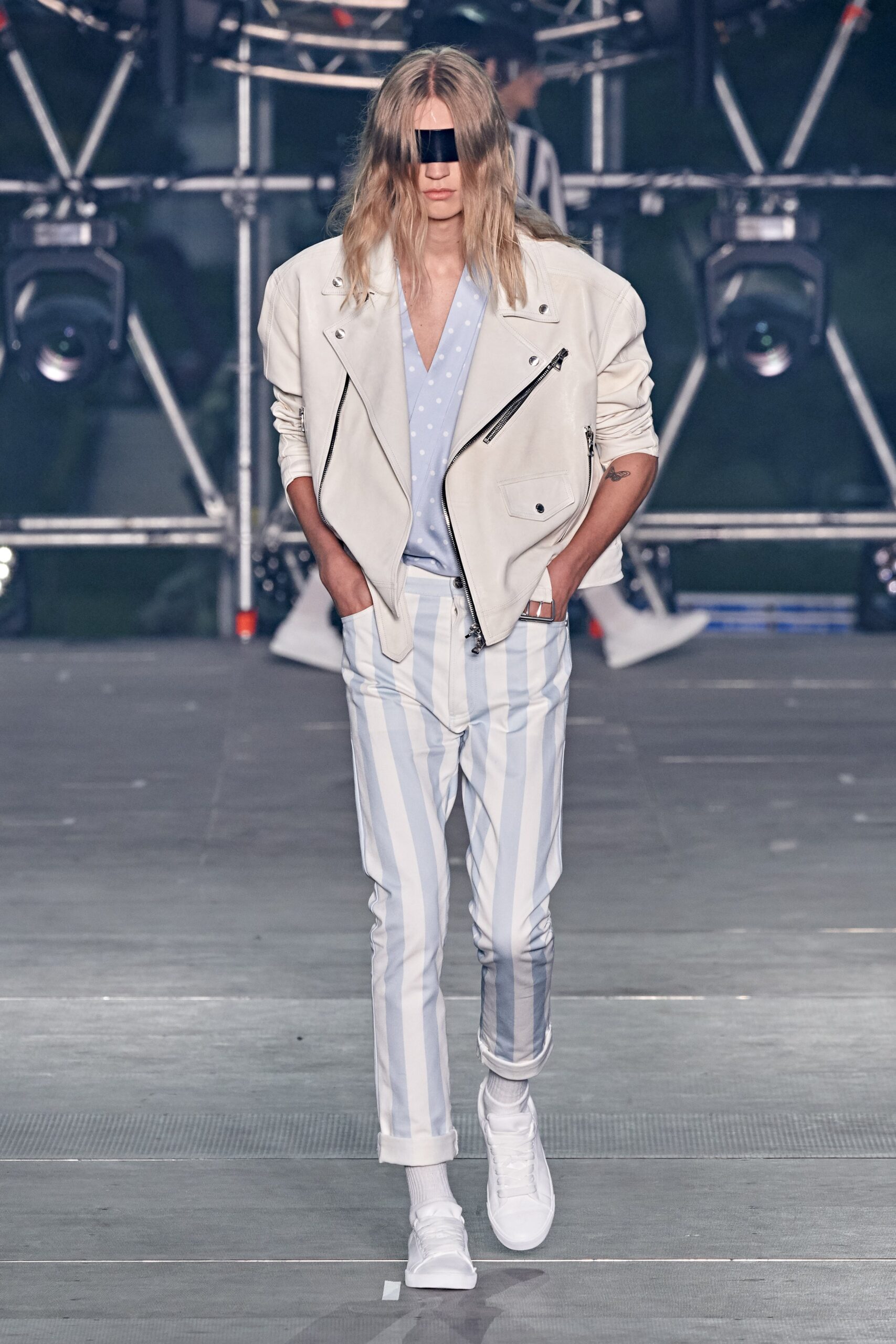 white leather fitted jacket