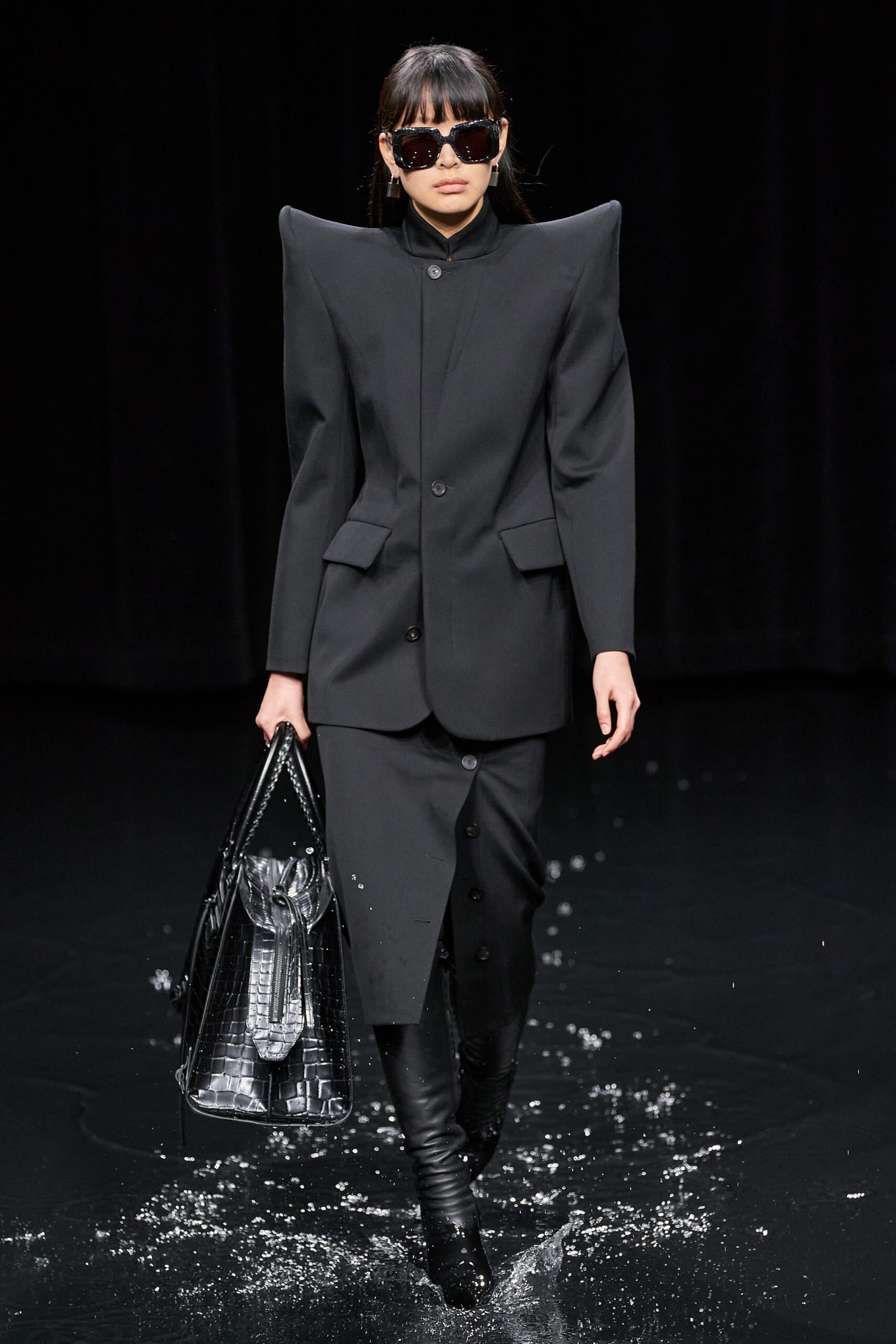 black leather bag
