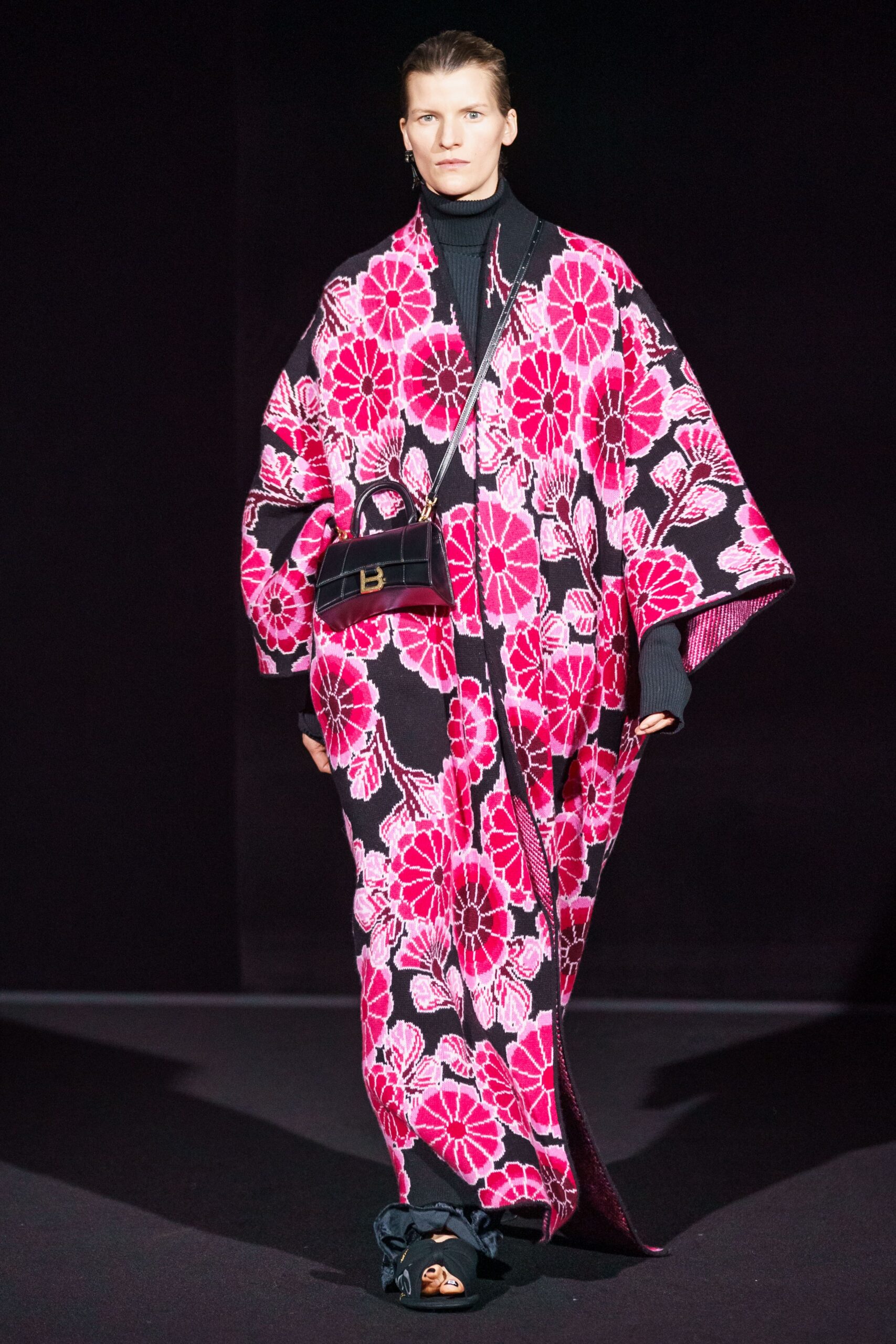 floral silk cape with bag