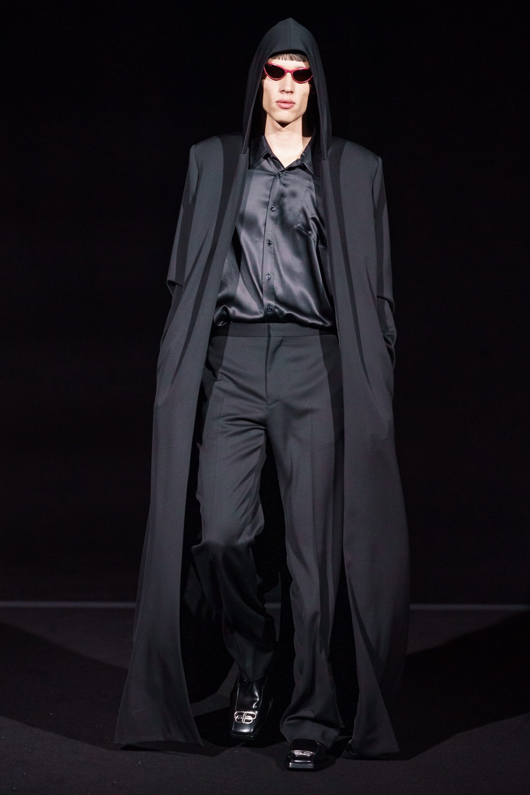 black silk coat and shirt