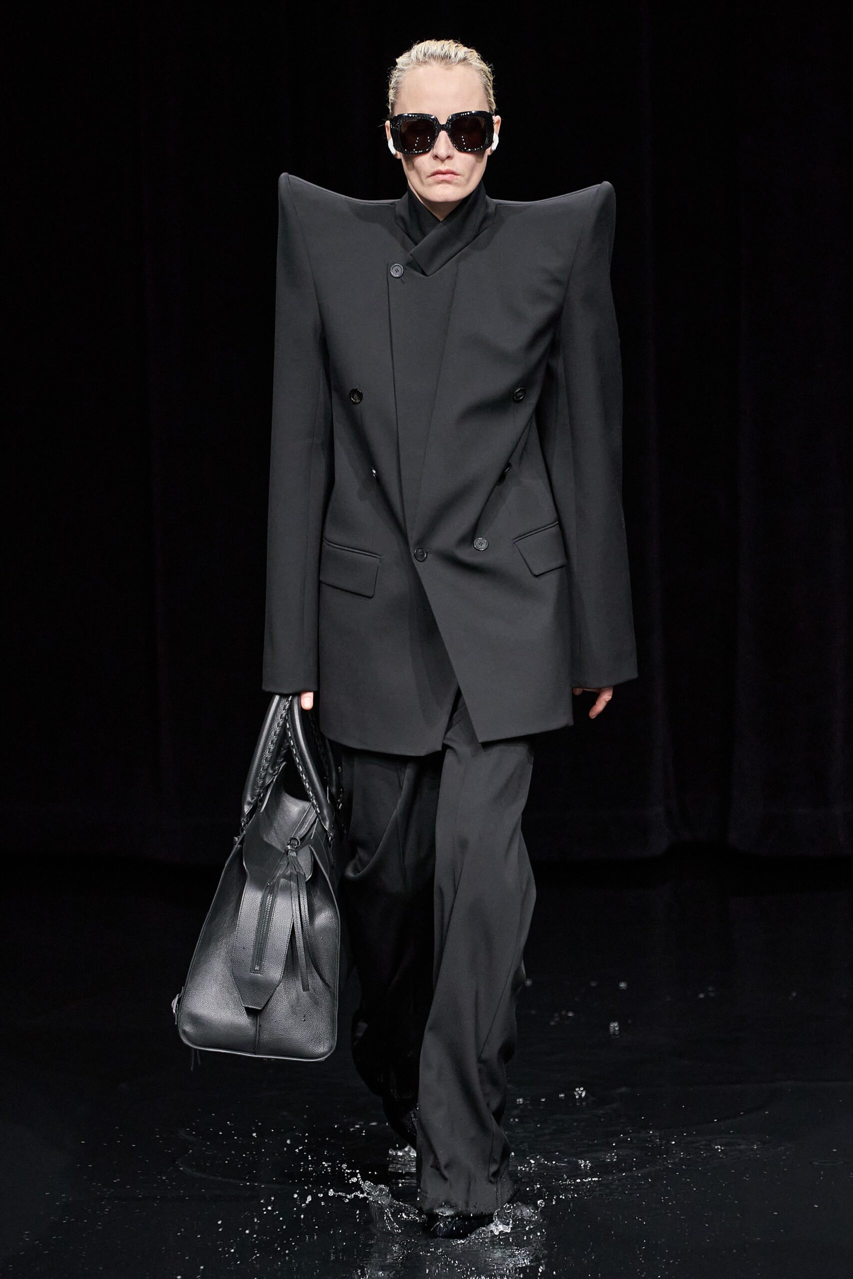 black leather bag