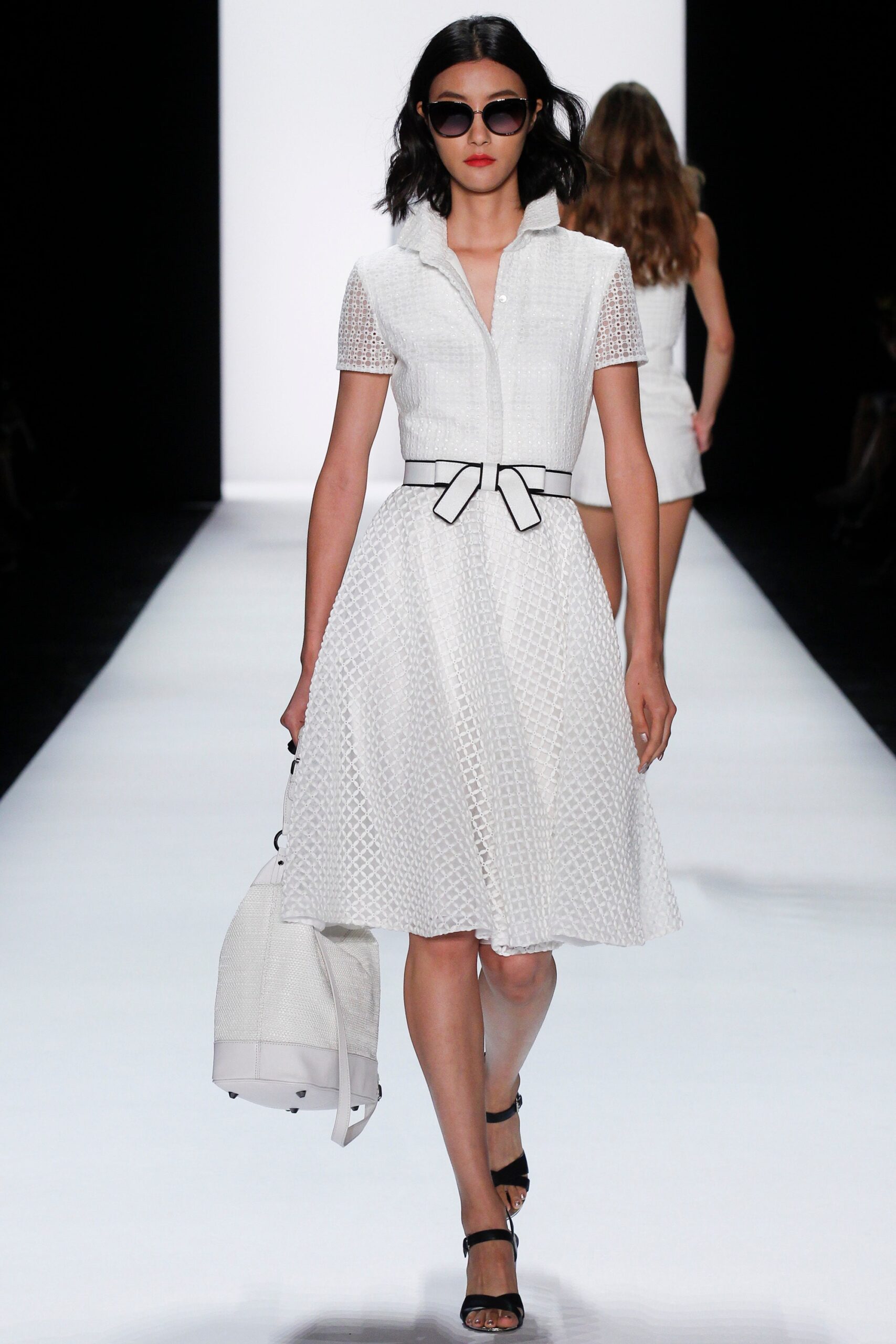 white fitted collared dress
