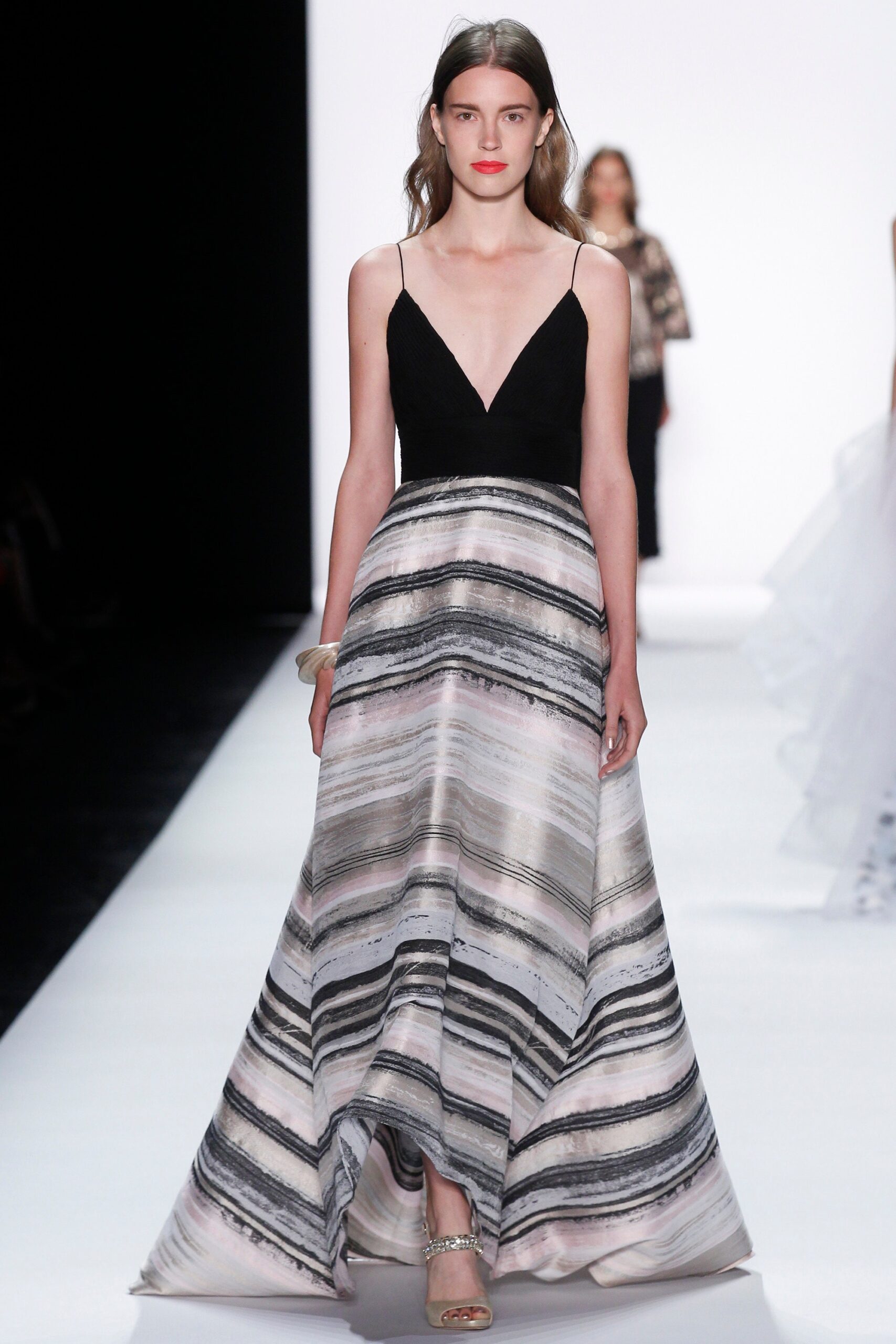 black and white printed gown