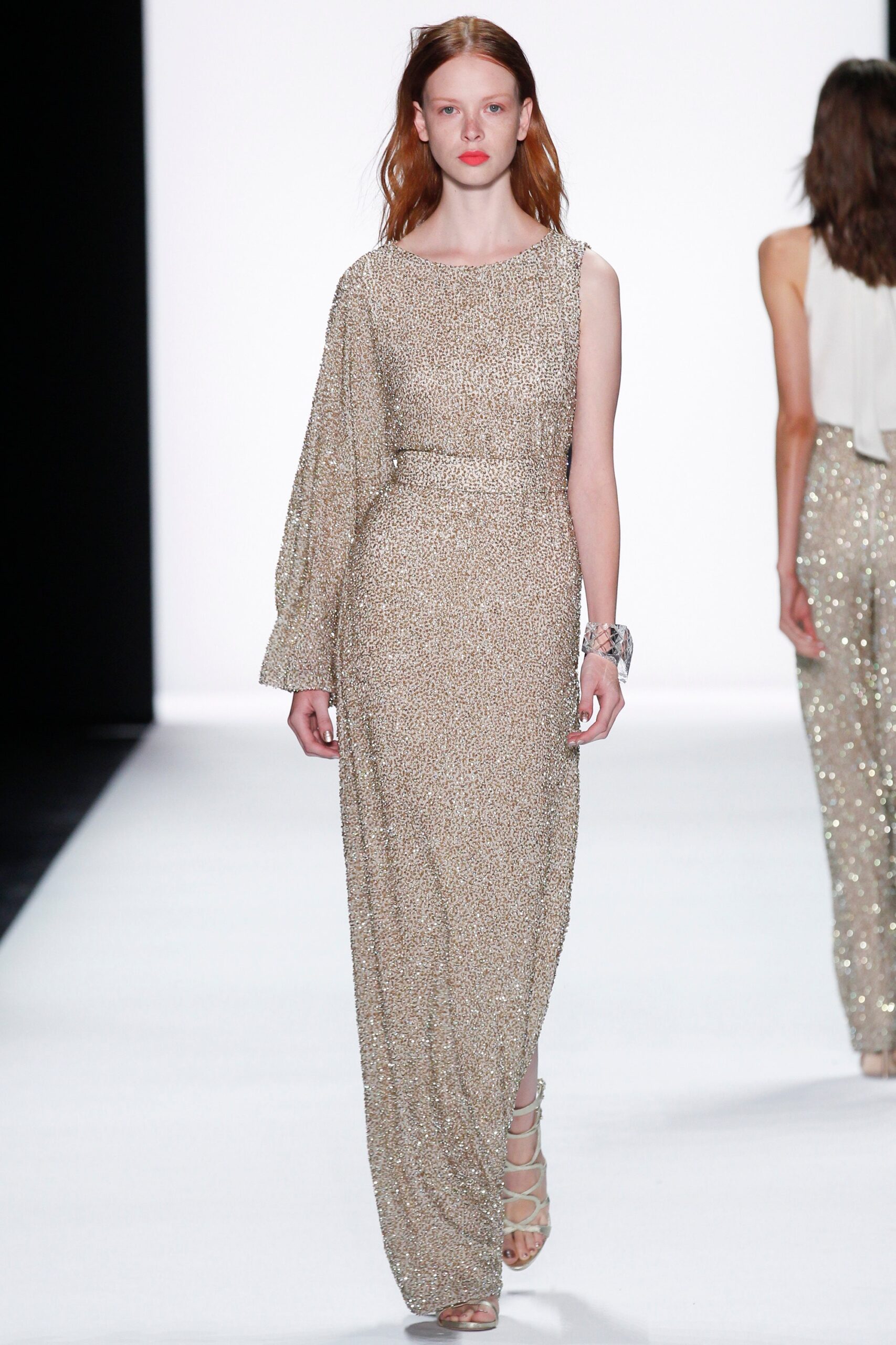 gold silk fitted gown