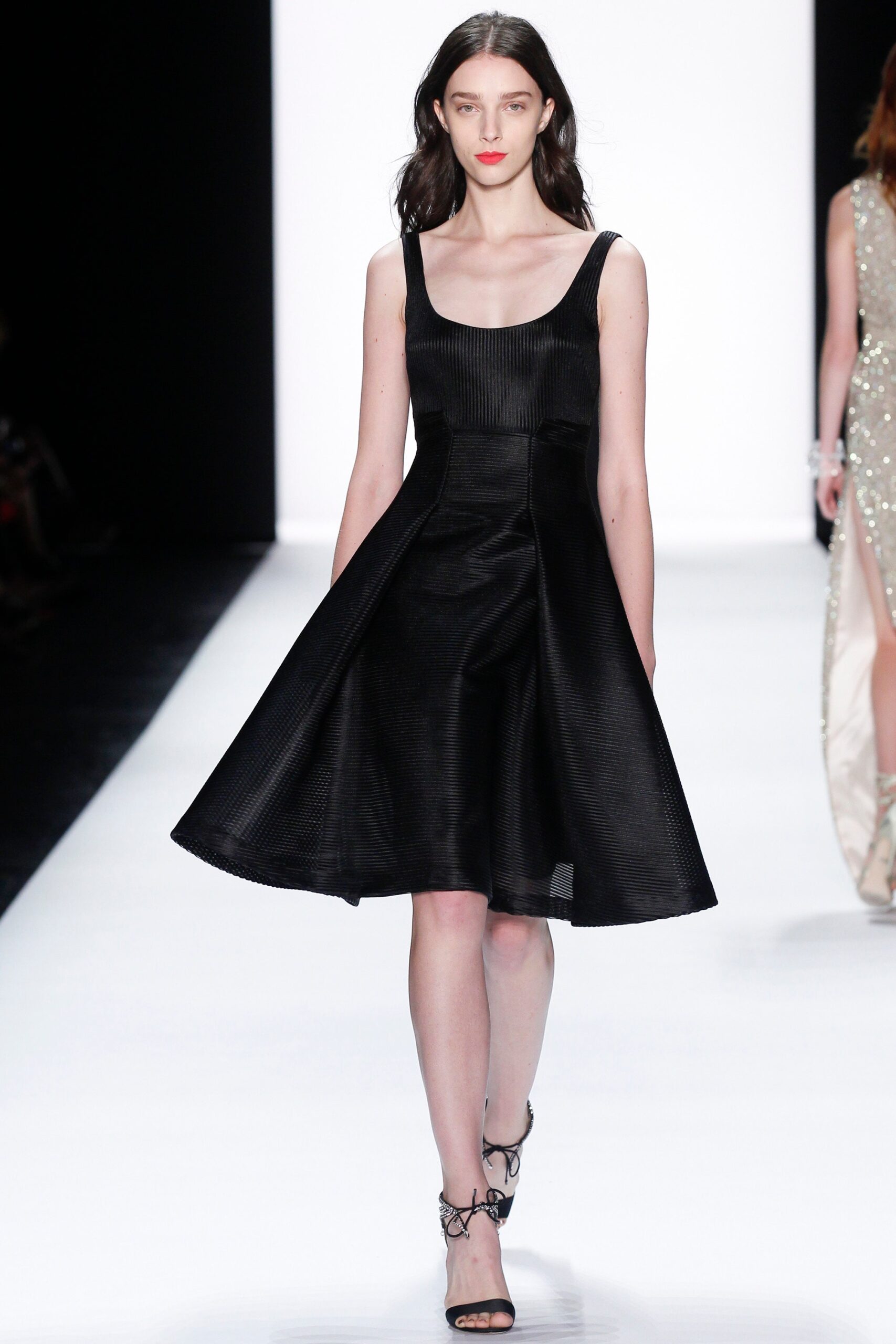 black silk sleeveless dress