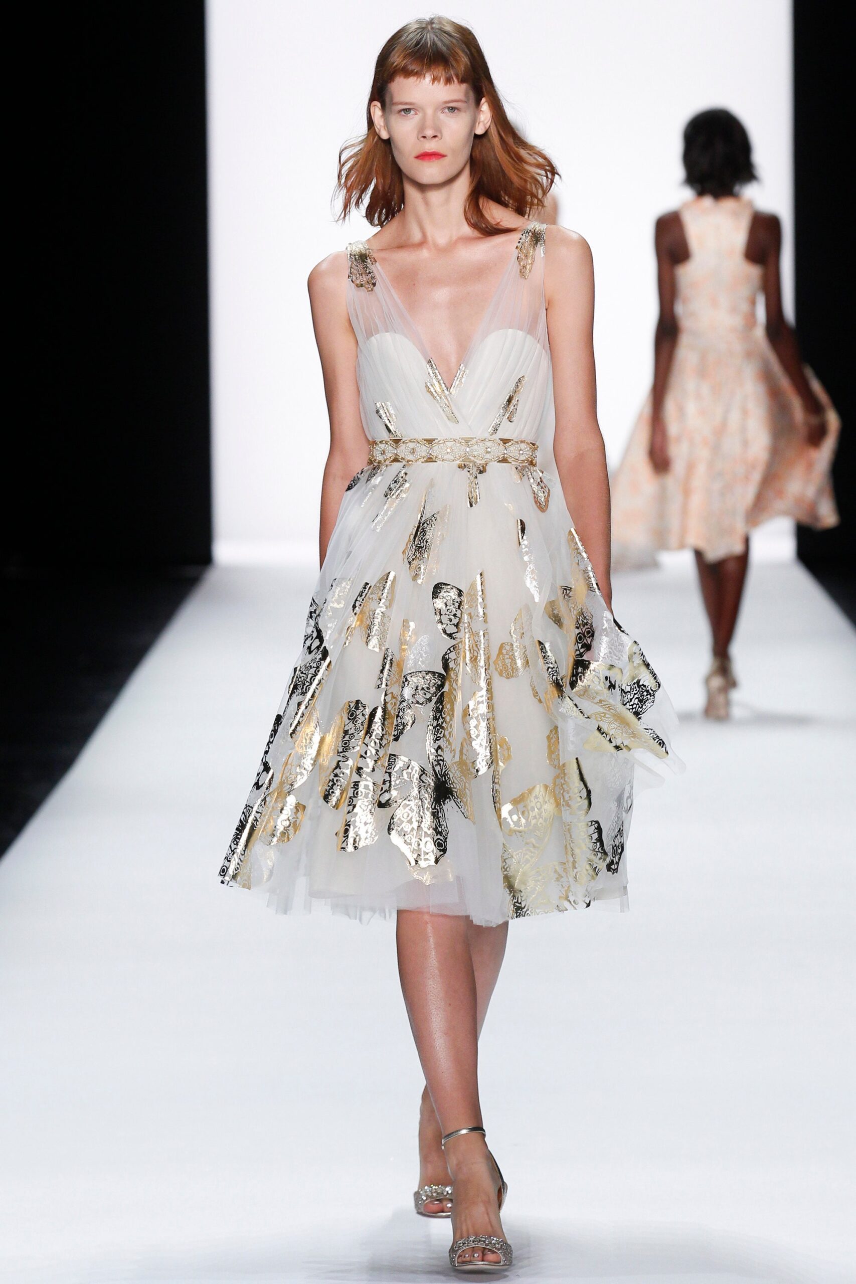 white gold pleated midi dress