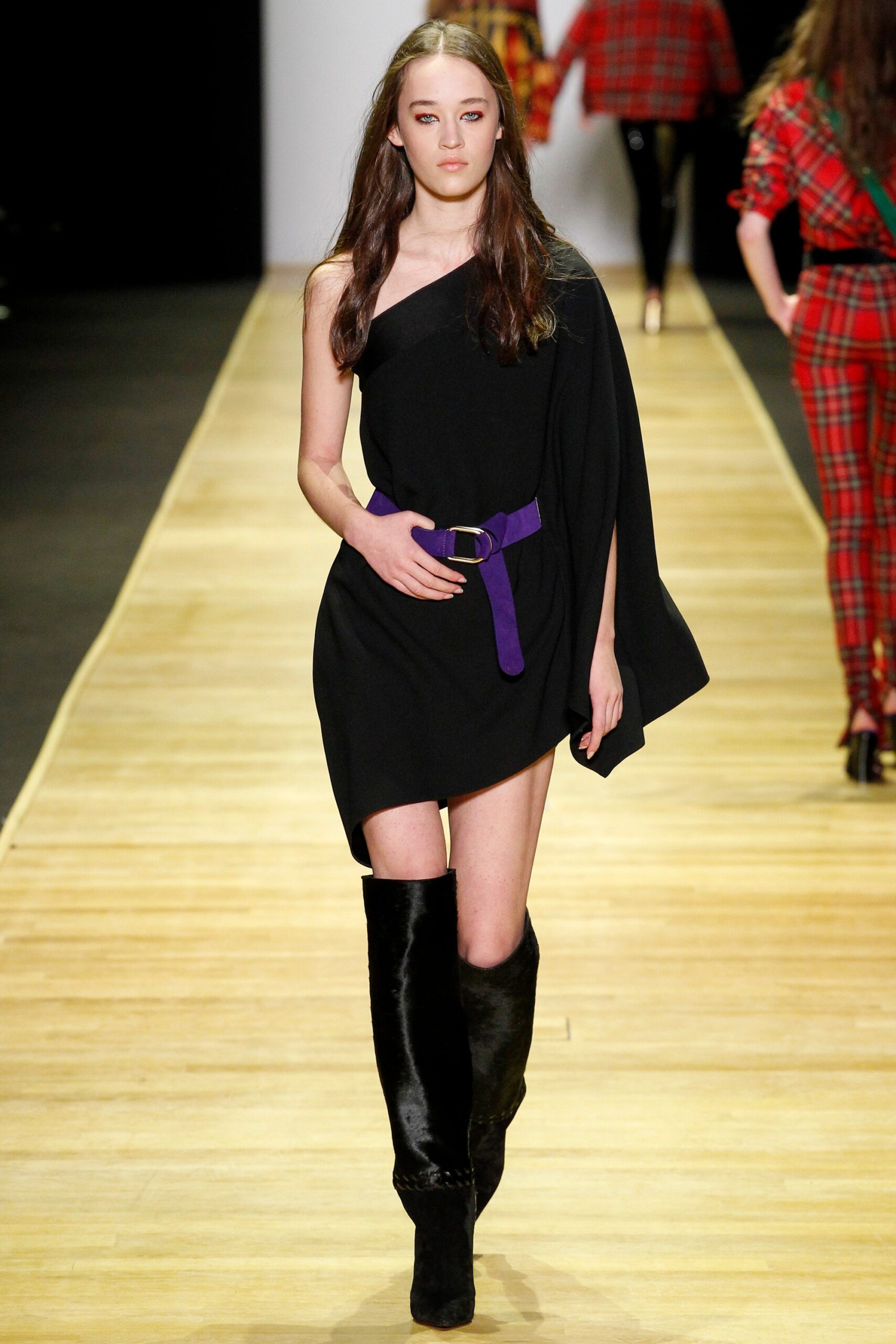 black asymmetric mini dress