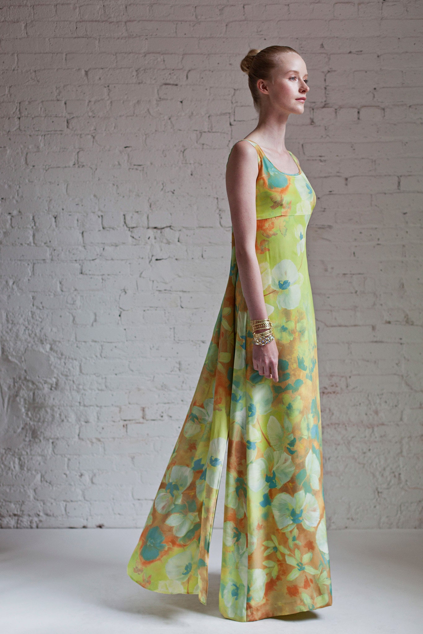floral silk maxi gown