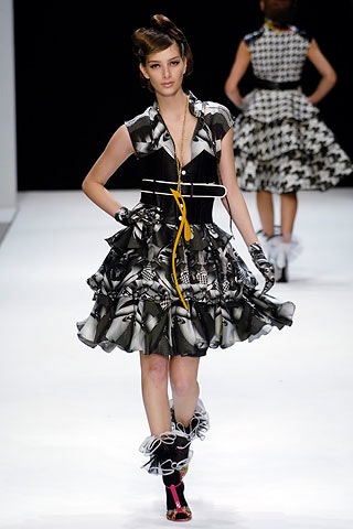 black and white pleated mini dress