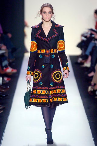 black embroidered fitted coat