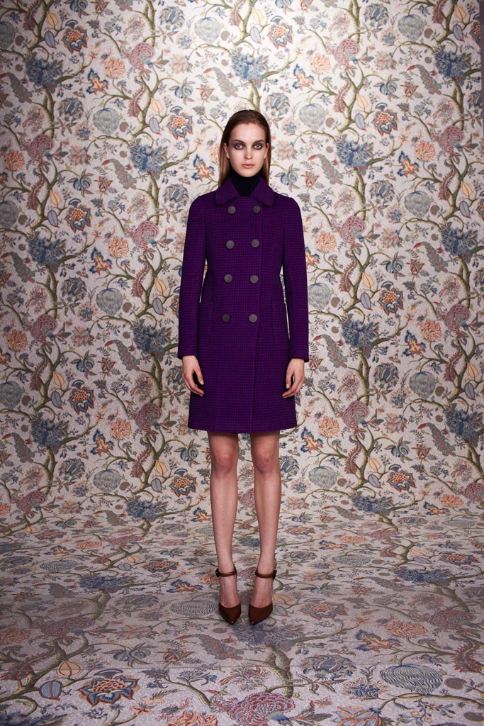fitted purple wool coat