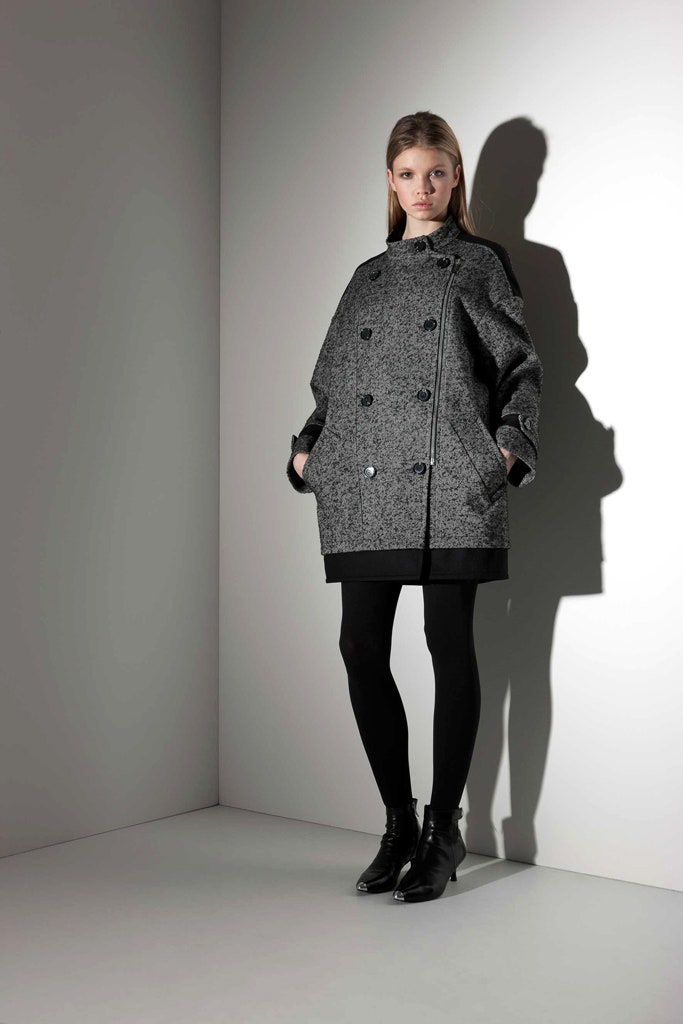 oversized gray wool coat