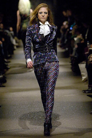 tailored printed silk suit