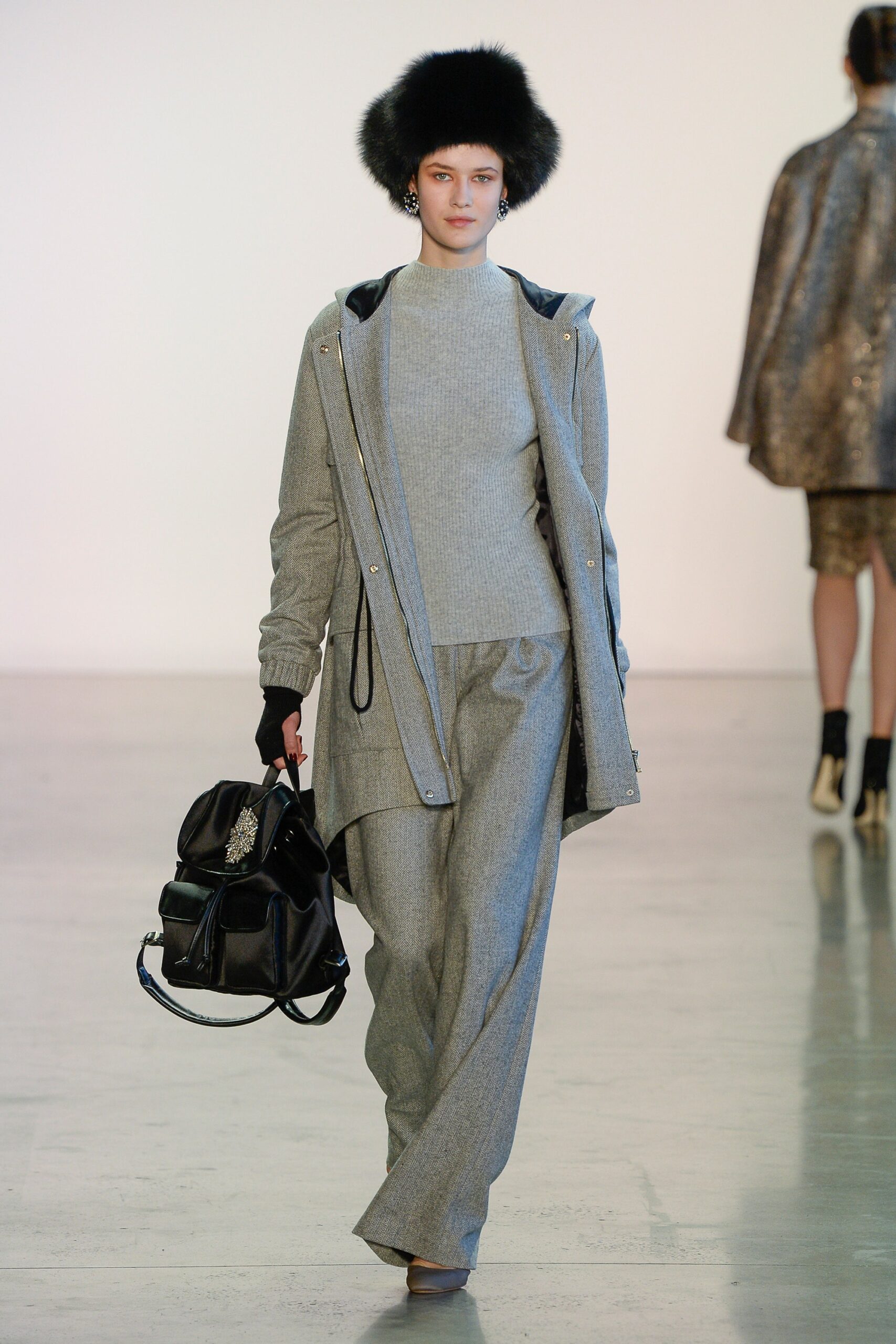 gray wool relaxed jacket and pants