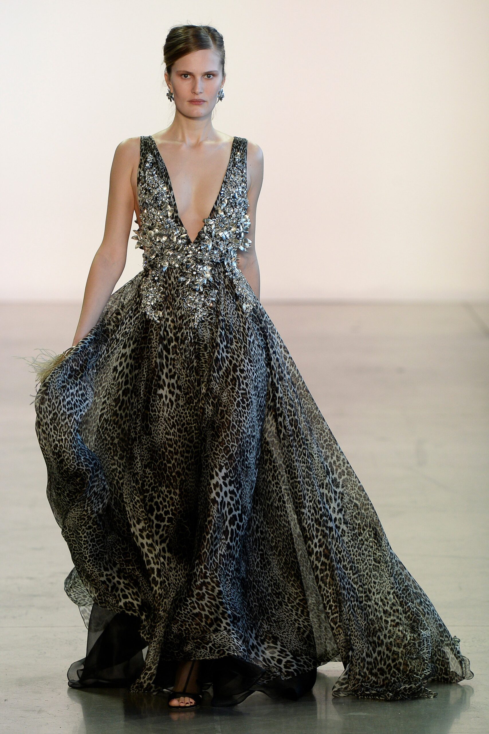 black and gold sequined gown