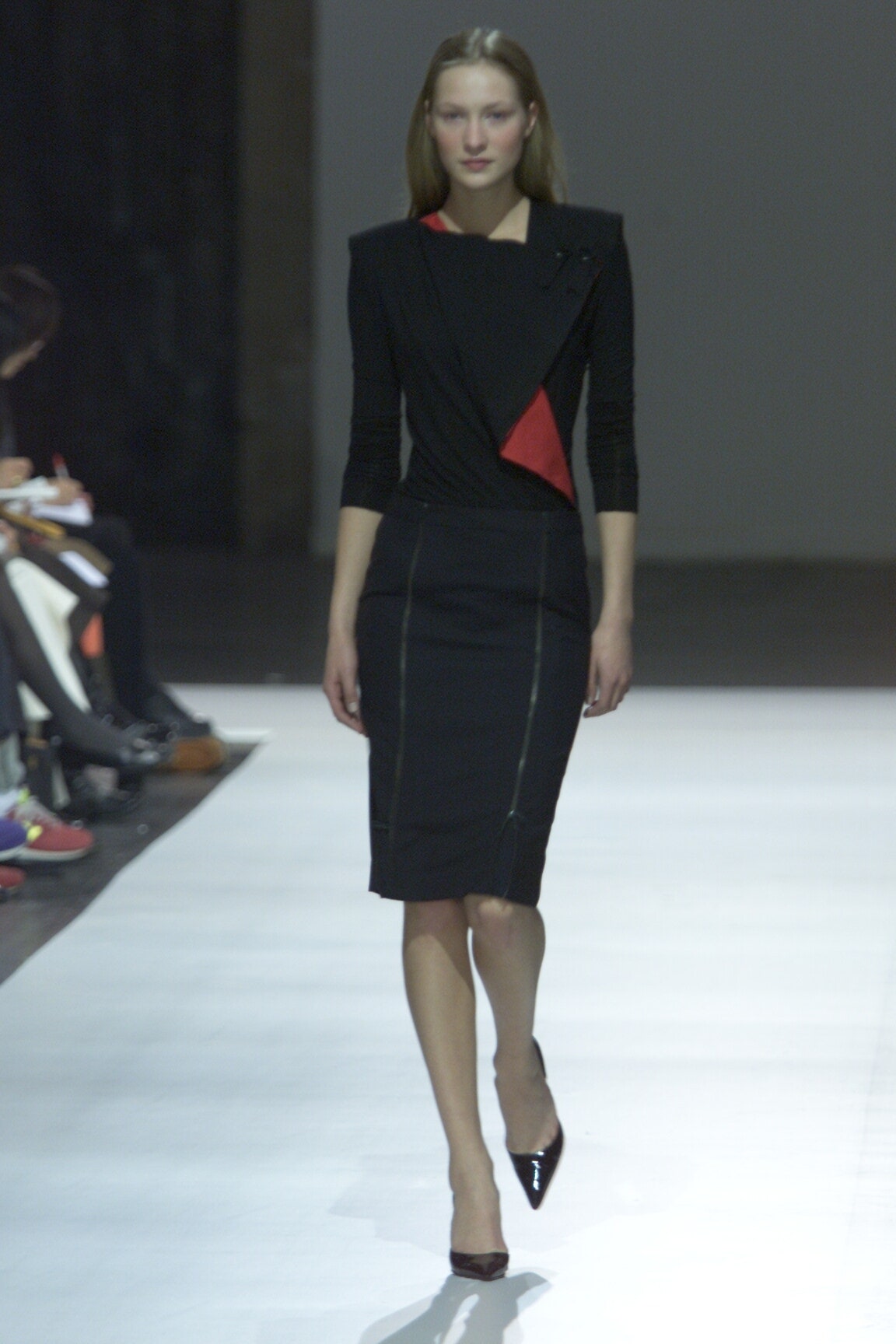 black and red fitted dress
