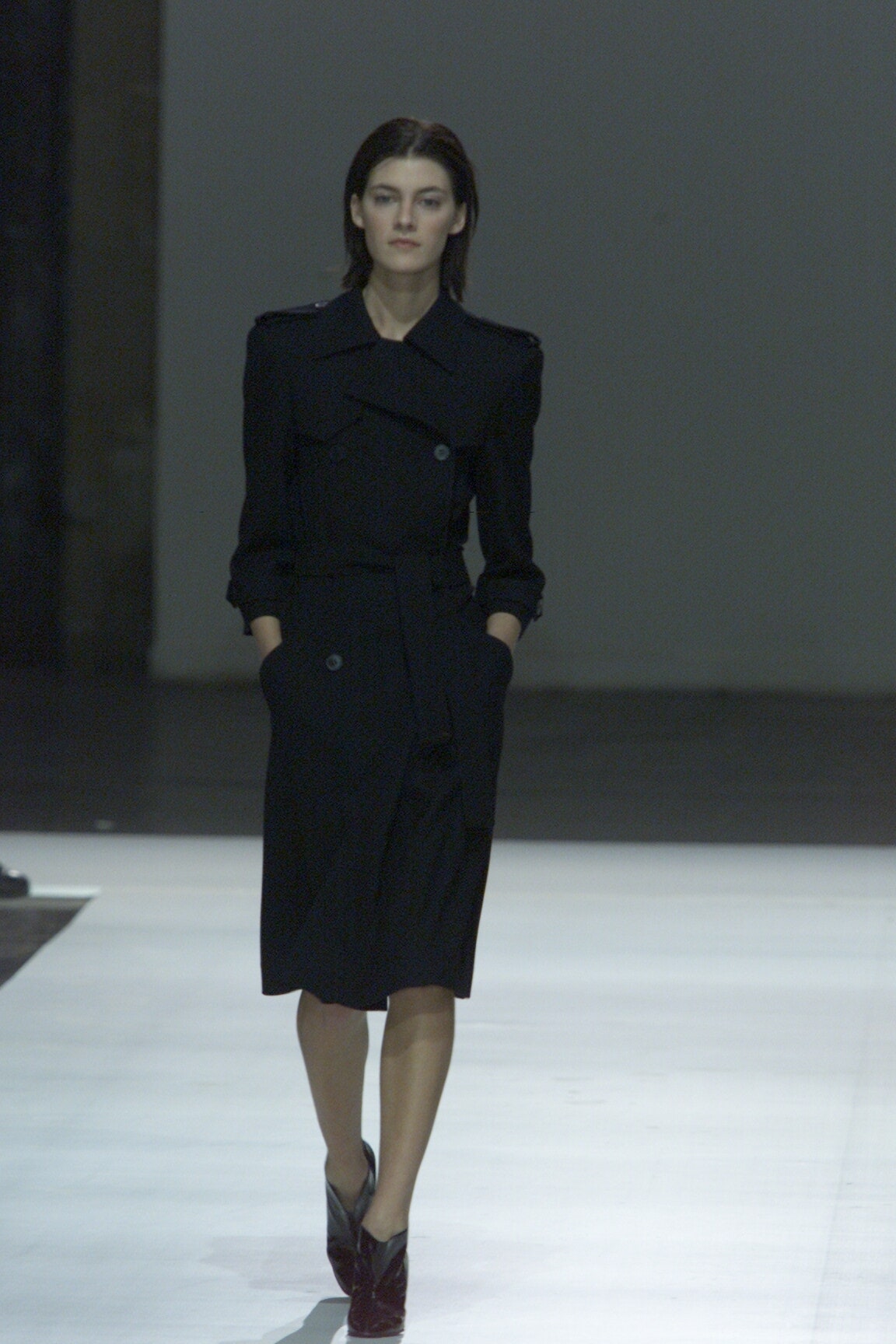 black fitted wool coat