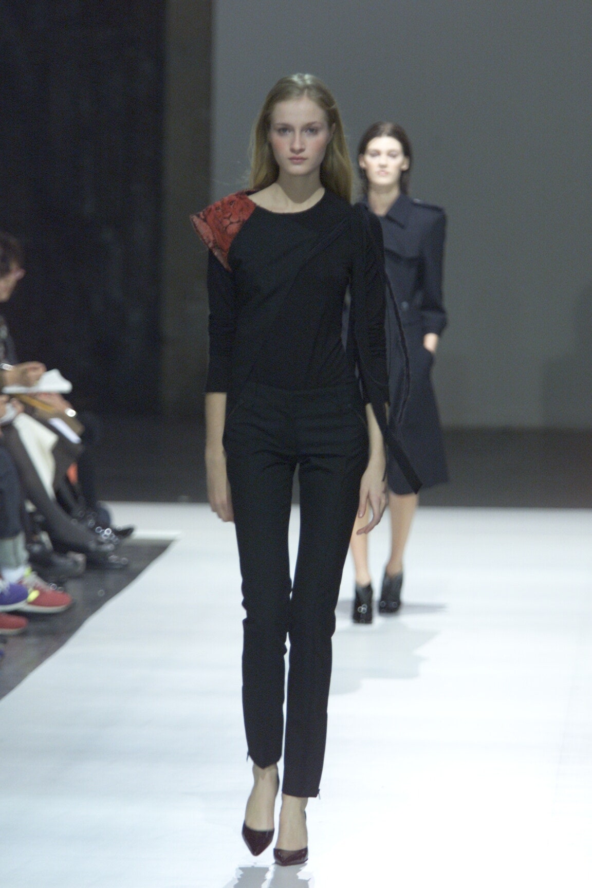 black fitted top and pants