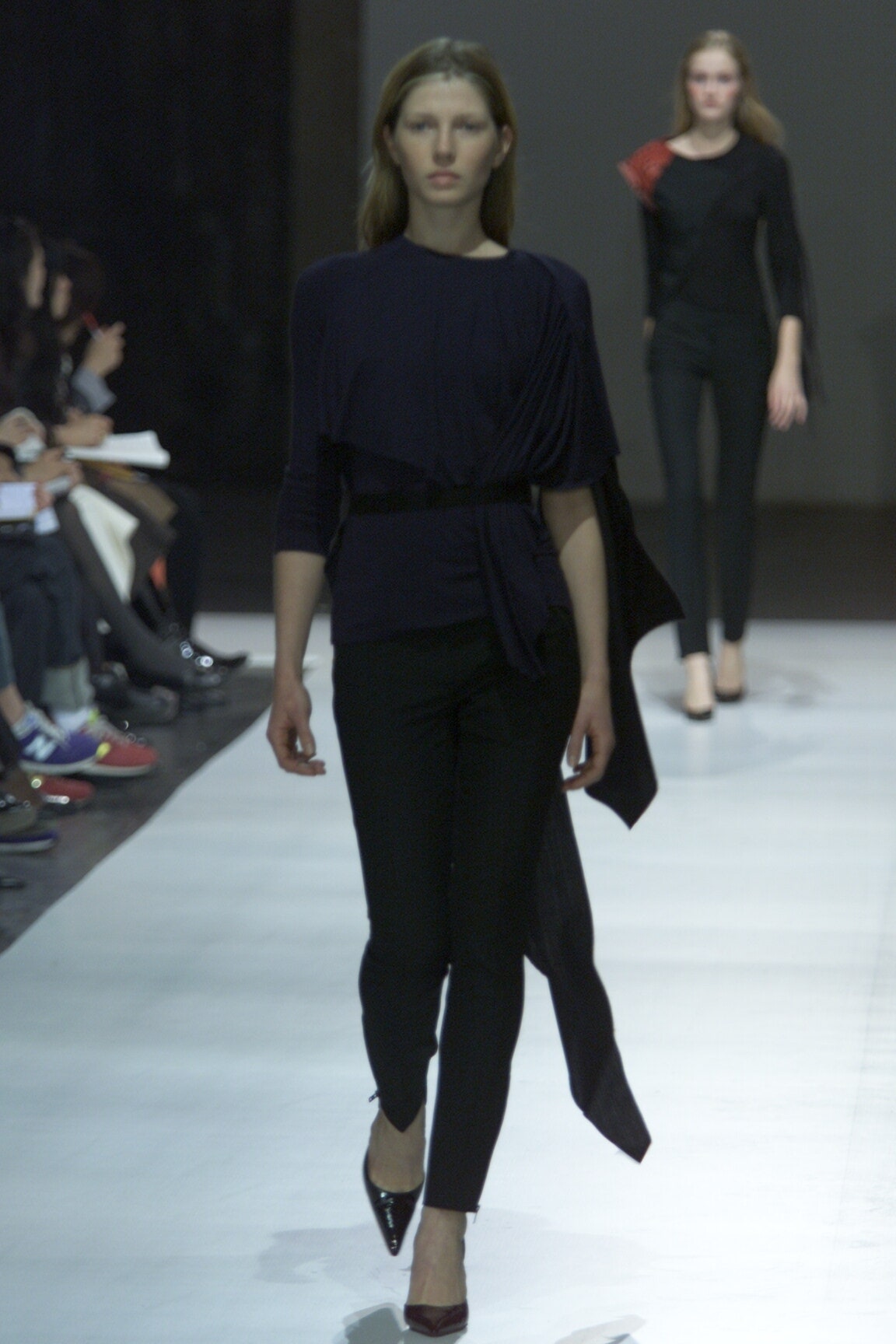 black fitted top and pants