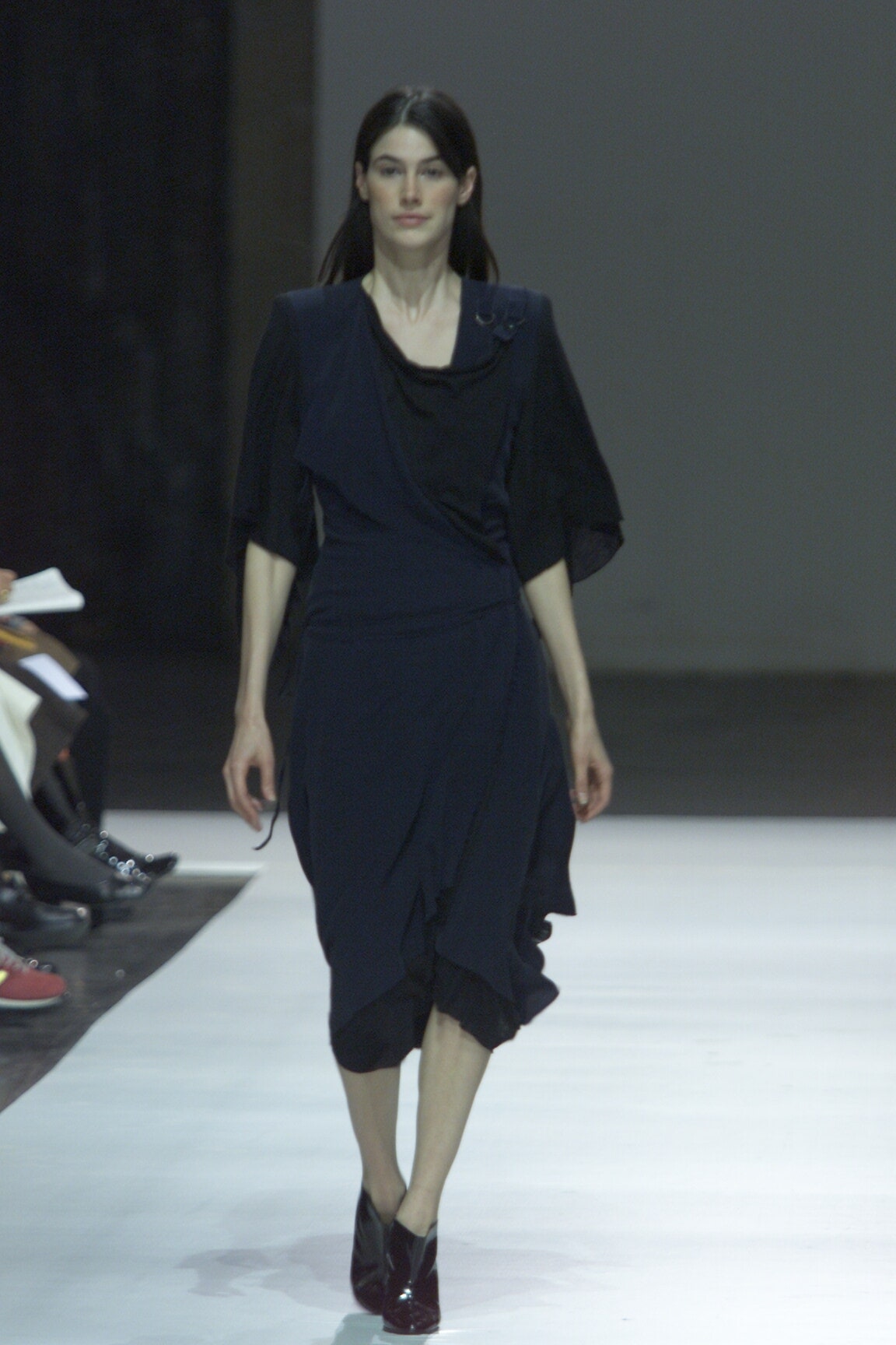 black silk fitted dress