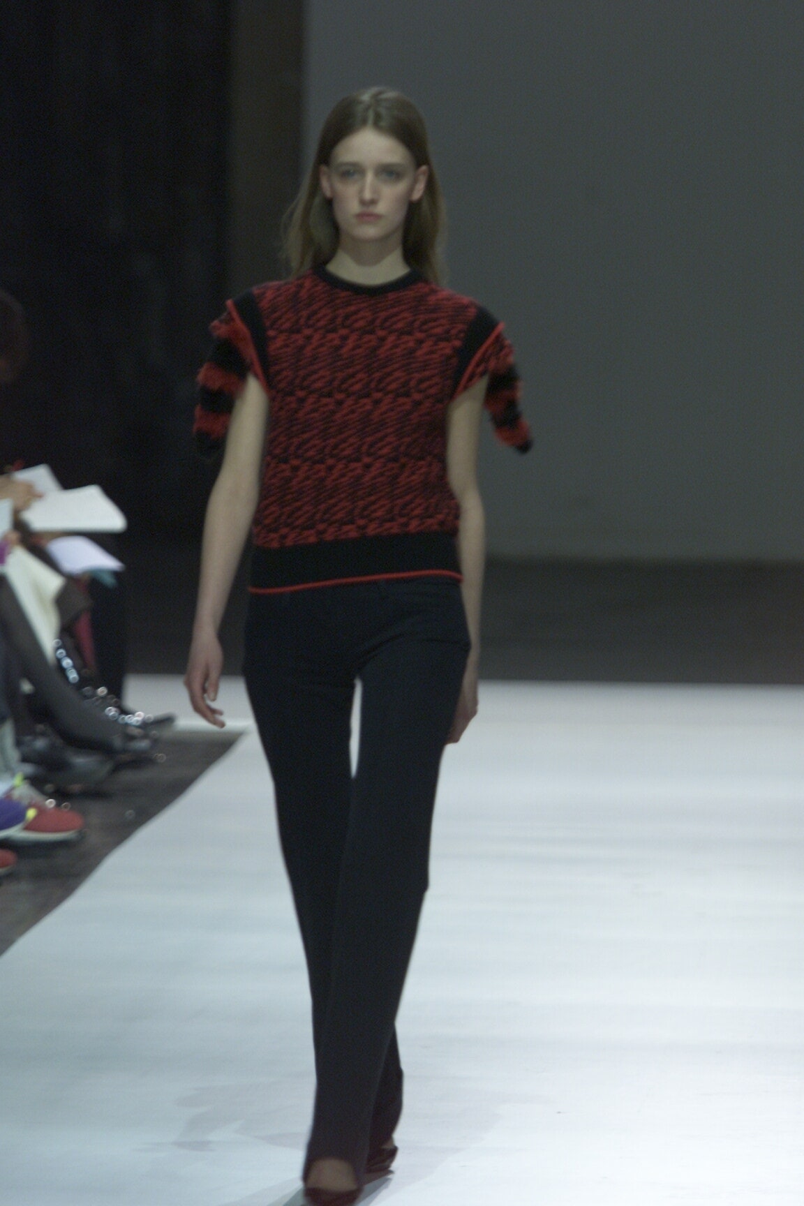red cotton short-sleeve collared fitted layered top