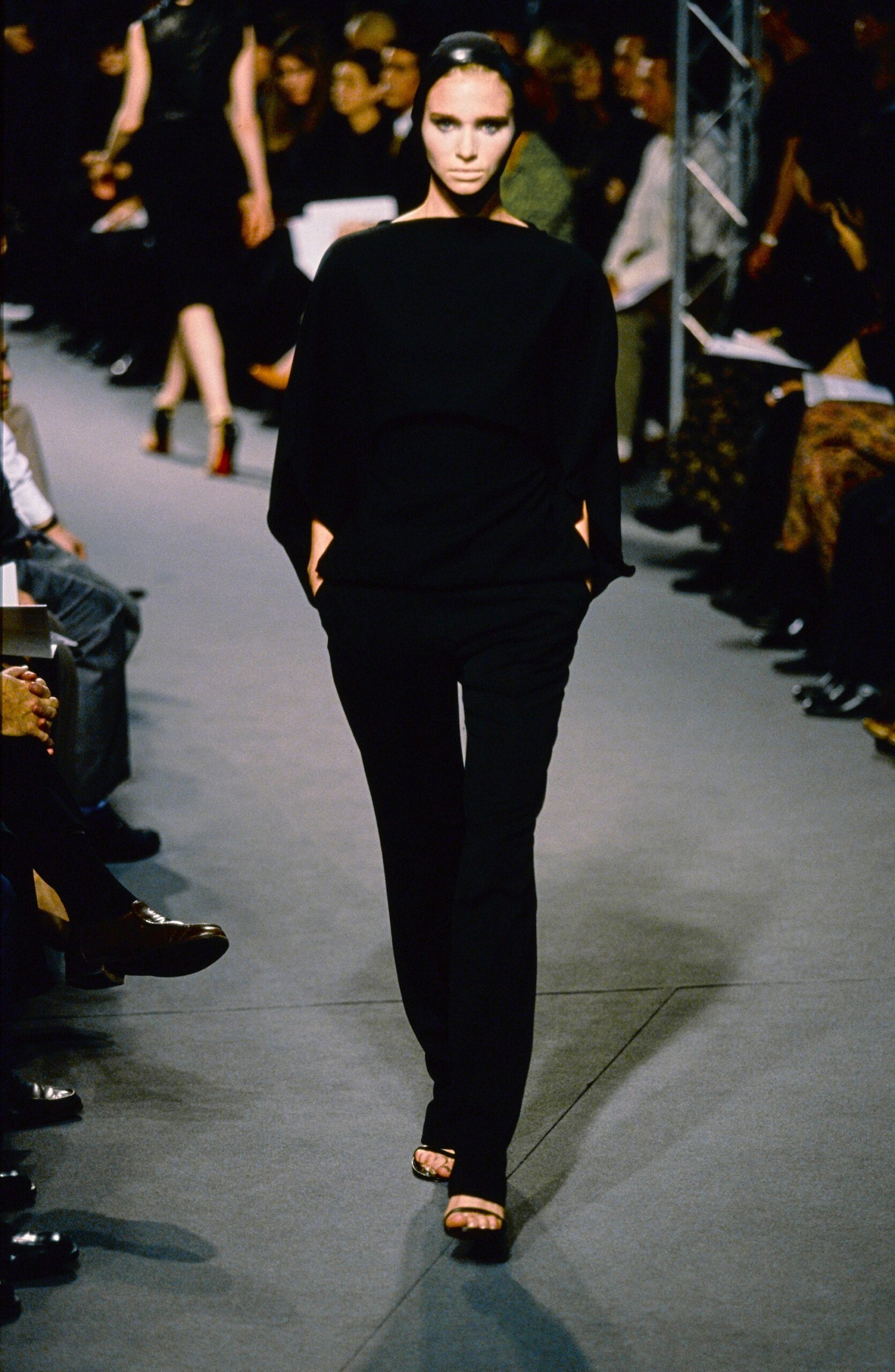 black relaxed top and fitted pants
