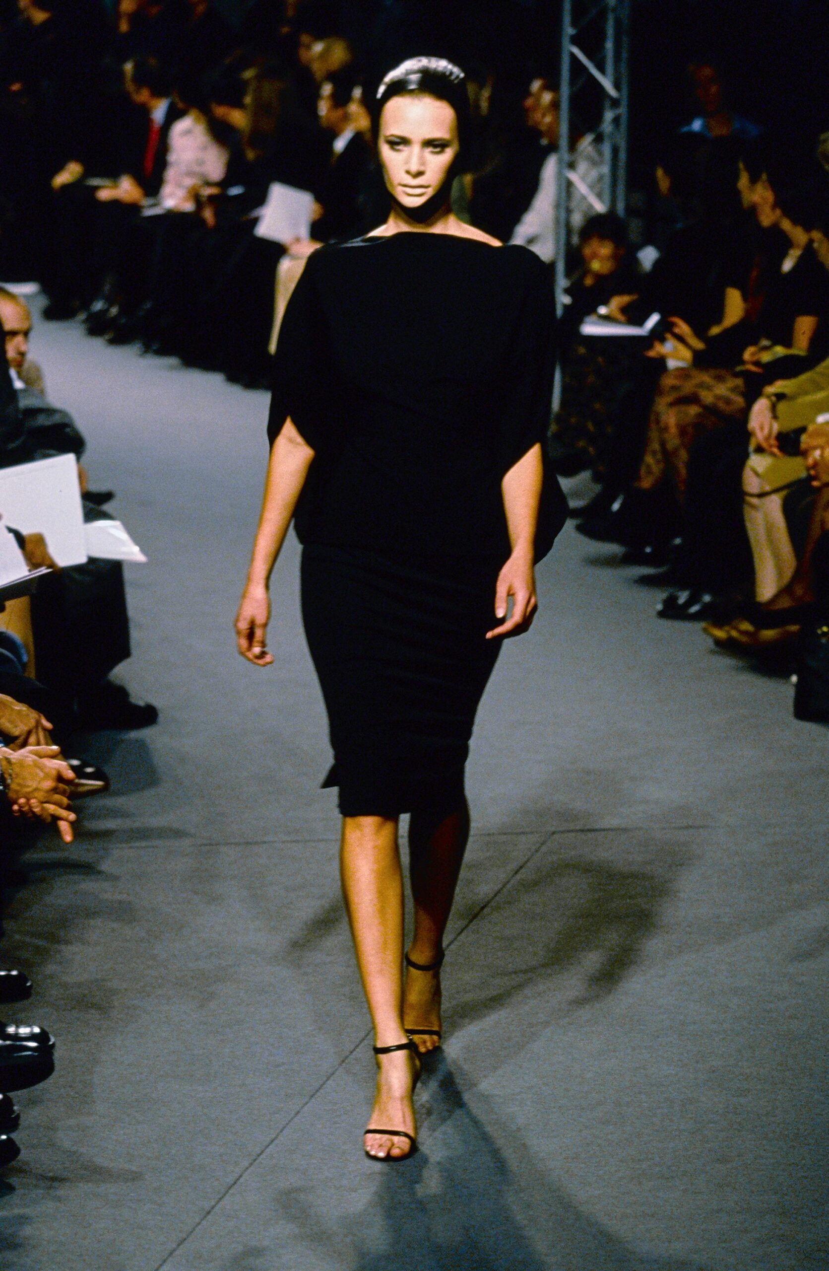 black off-shoulder midi dress