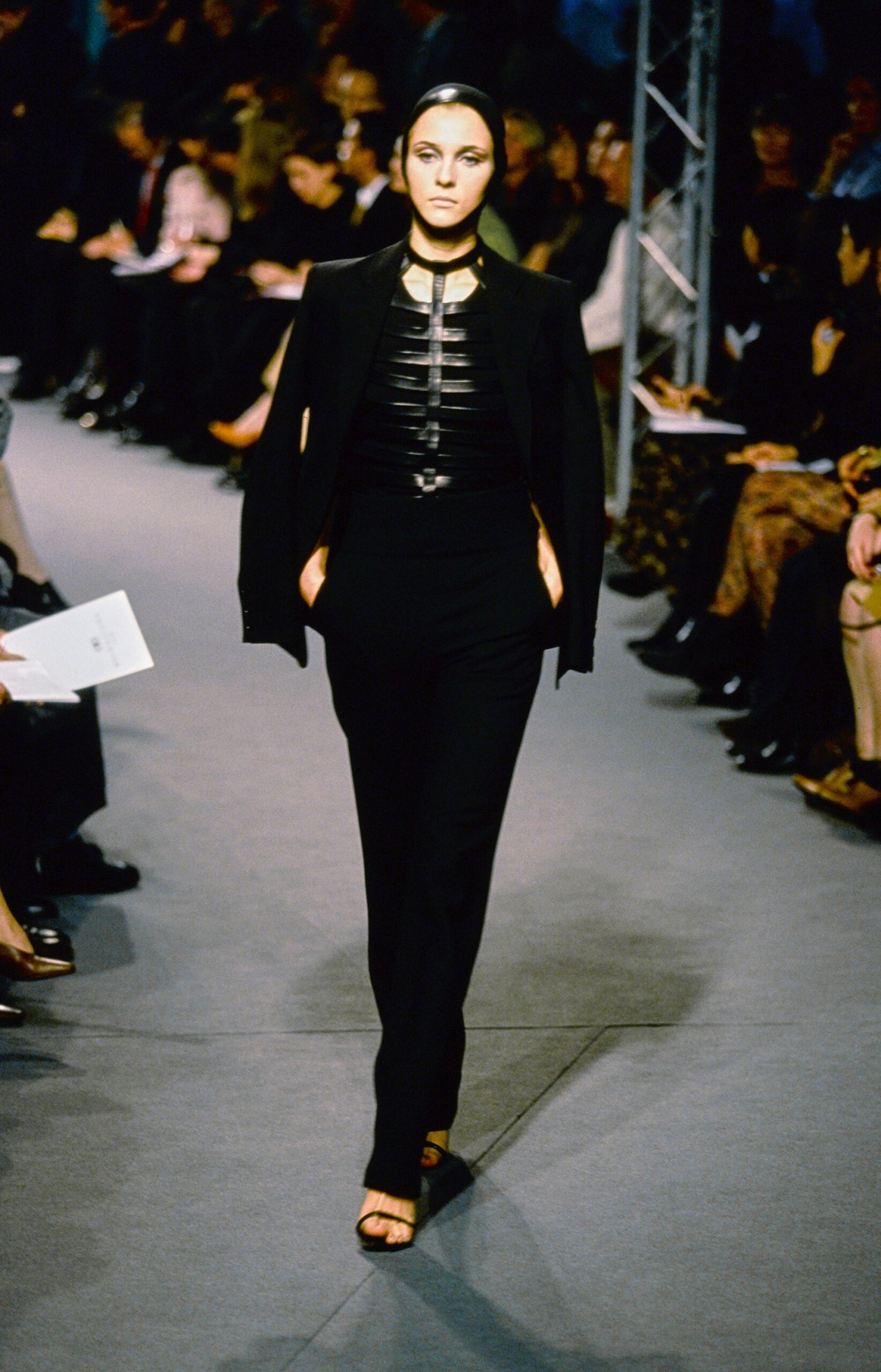 black fitted blazer and pants