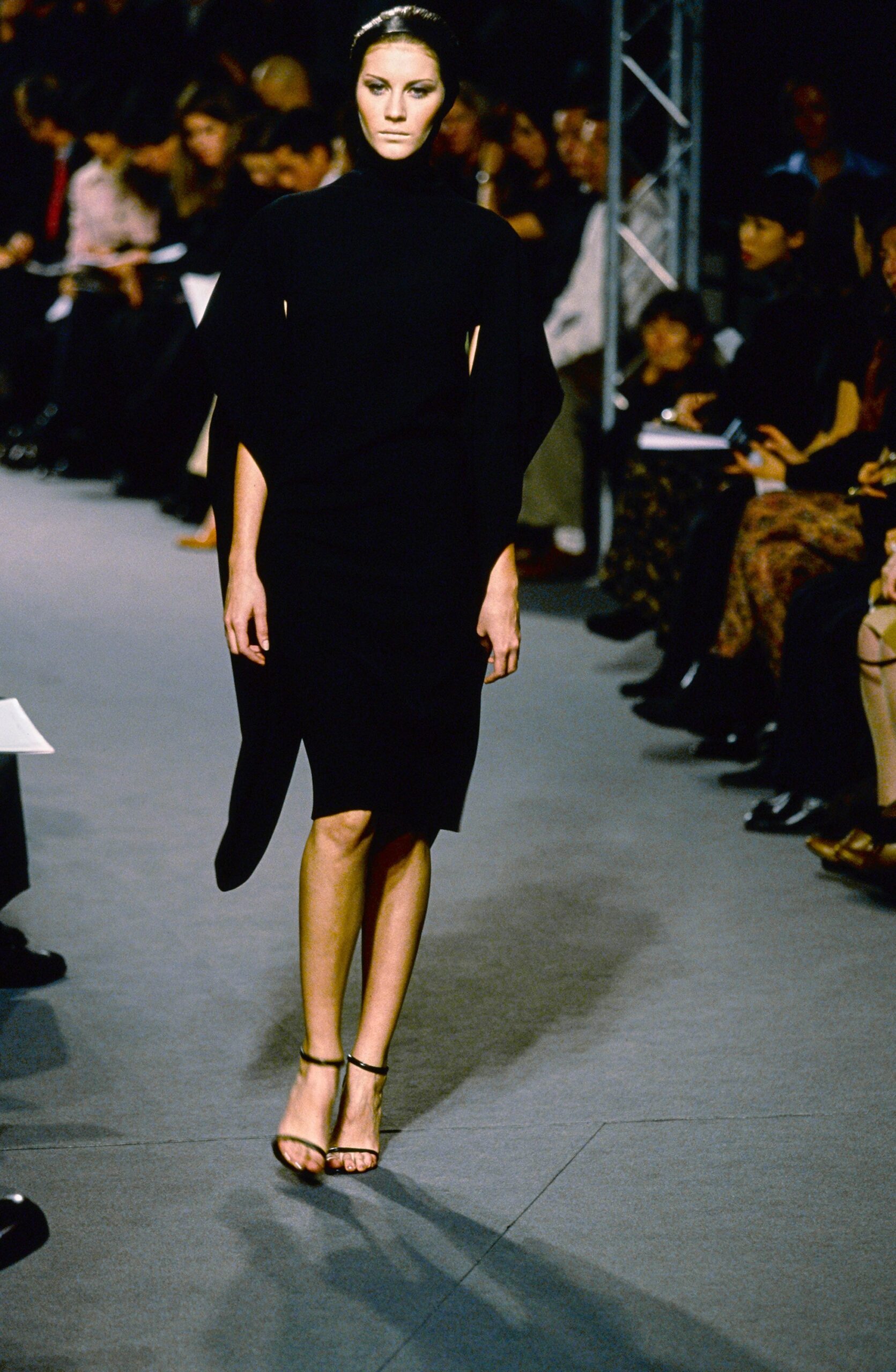 black fitted asymmetric dress