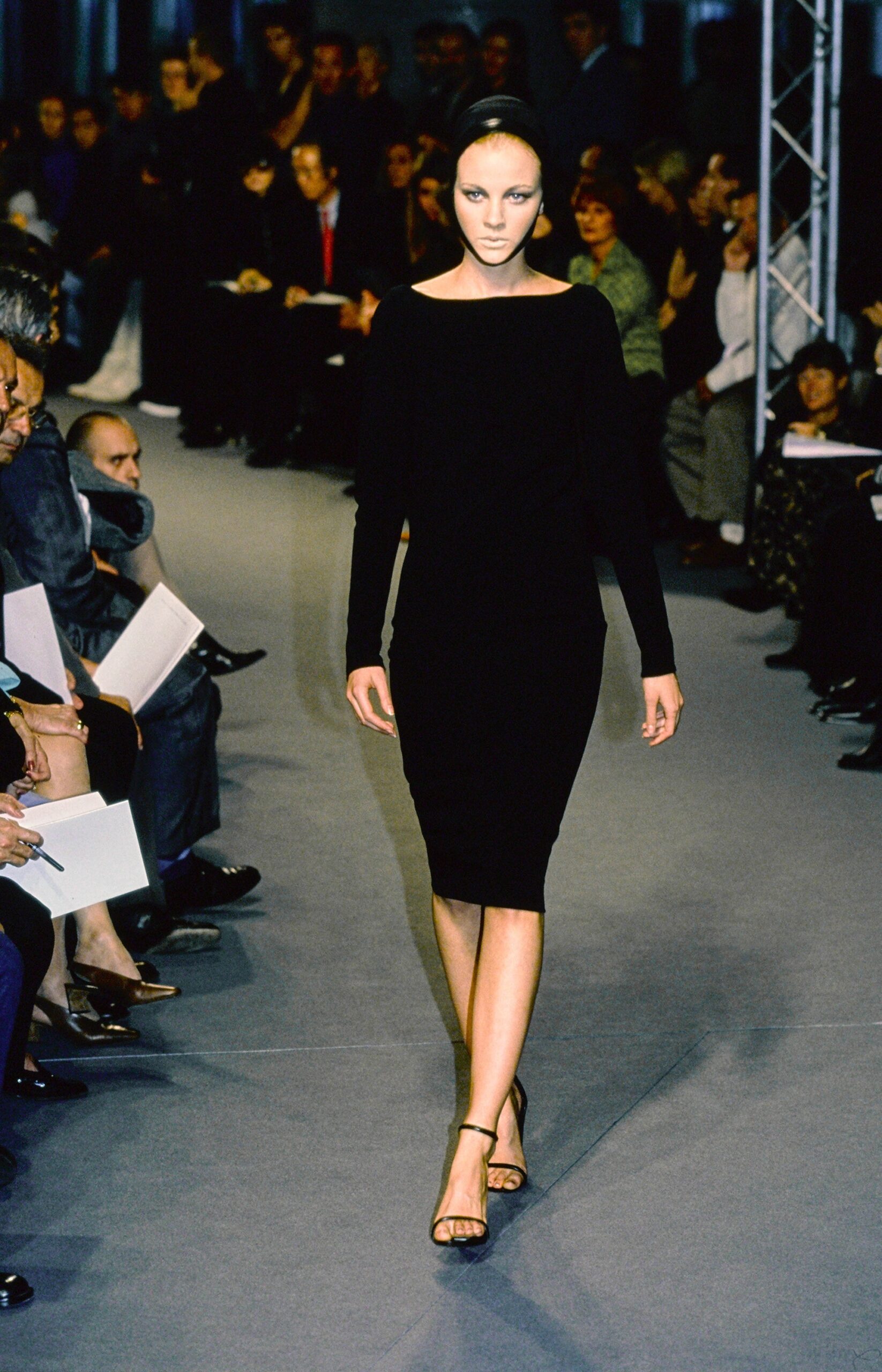 black fitted midi dress