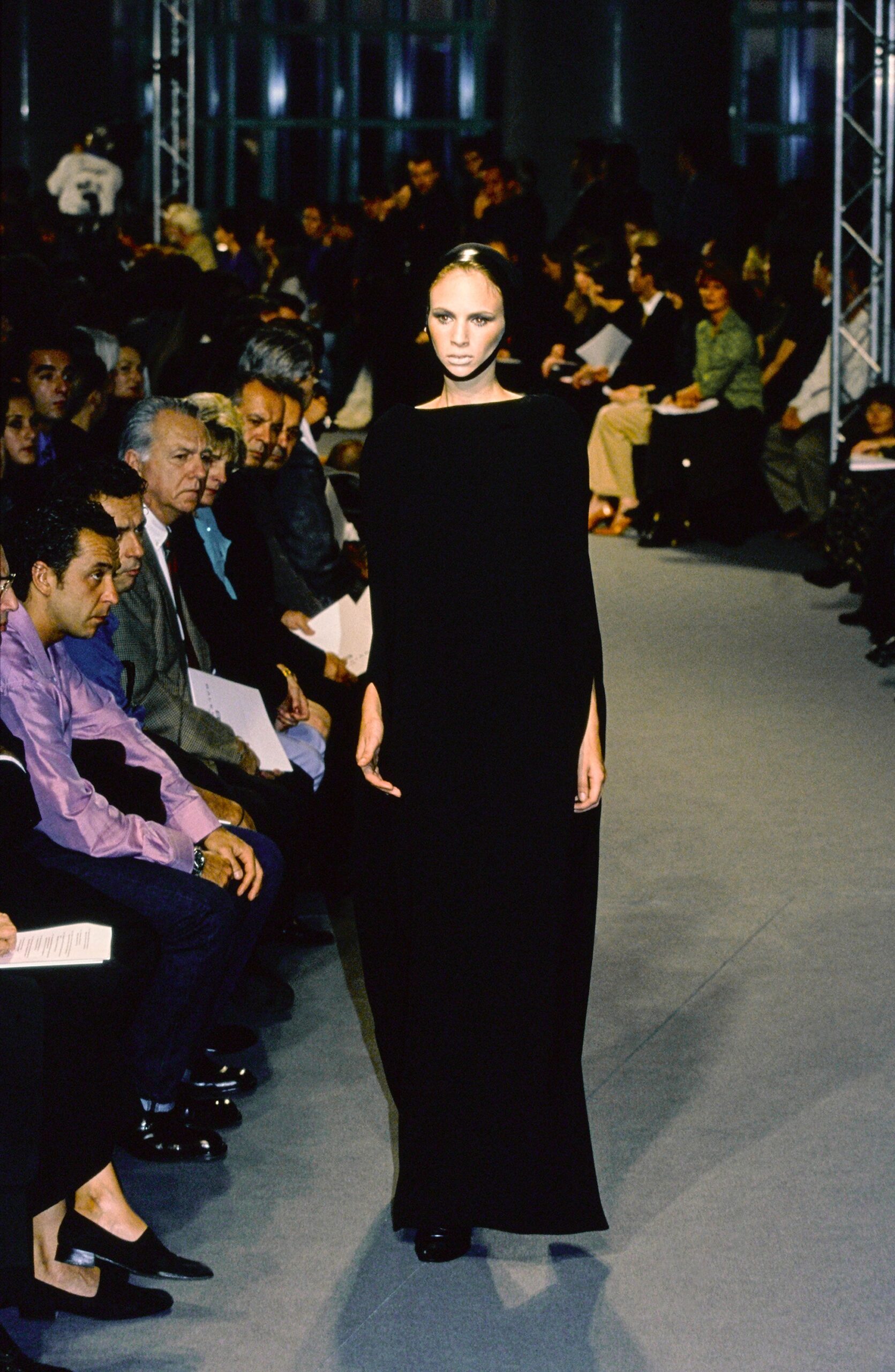 black silk sleeveless maxi dress