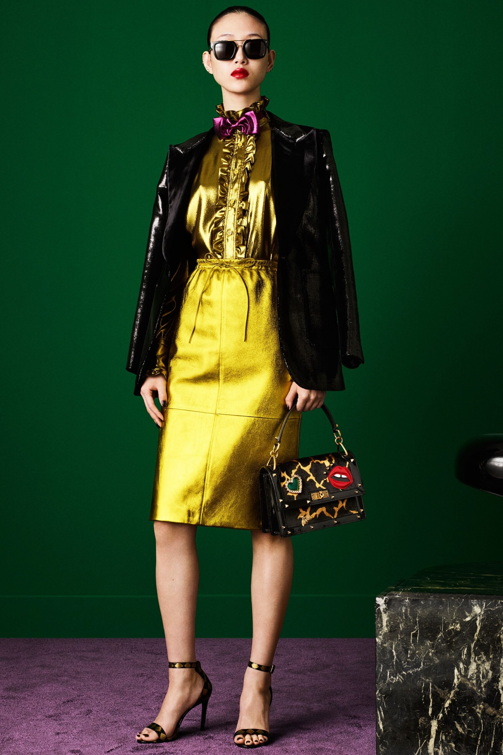 multi leather embellished bag