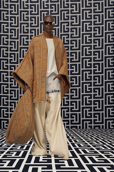 orange cotton sleeveless relaxed printed cape