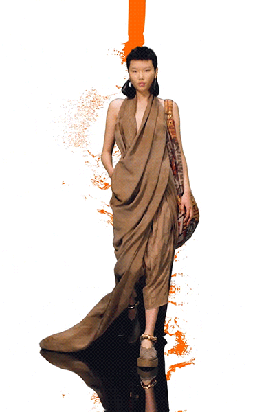 brown silk sleeveless dress
