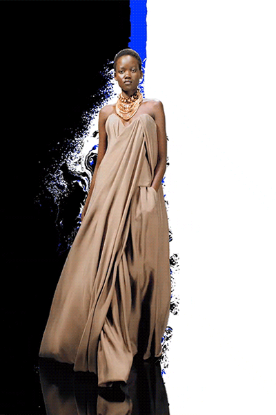 brown silk sleeveless gown