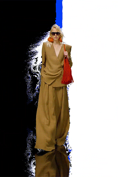 beige relaxed blazer and pants