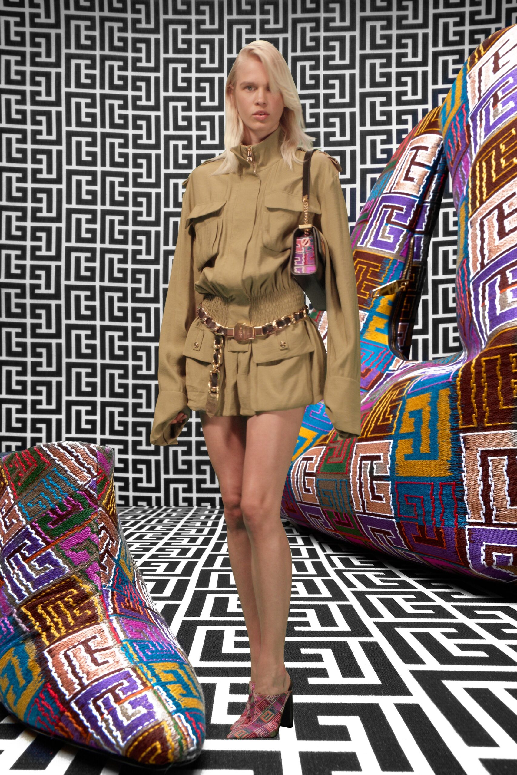 beige relaxed mini dress